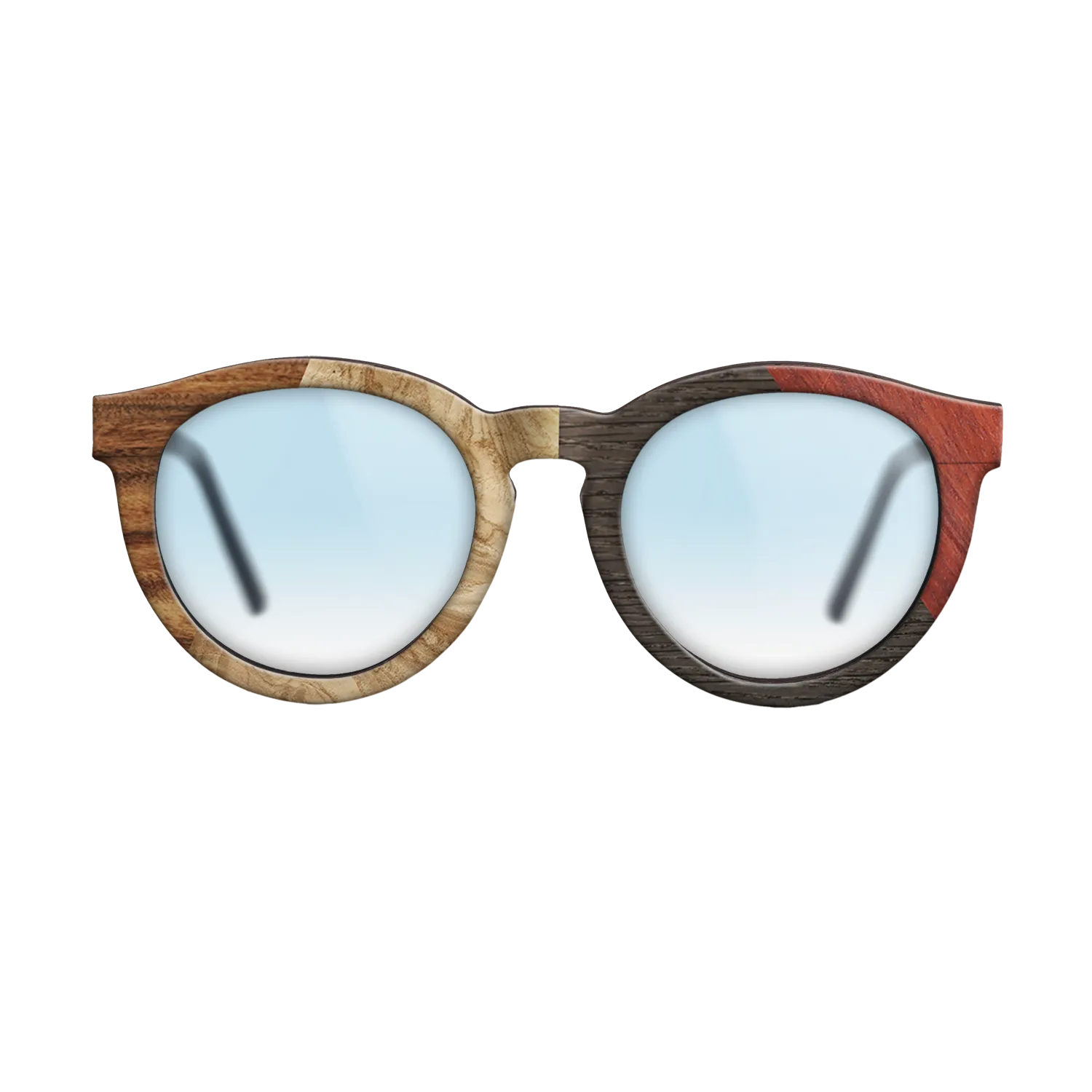 Fumed Oak,Olive Burl,Santos Rosewood Dark,Wenge,Bloodwood: Angle Cut - The Rebel - Round - 1939 - SIRIS wood optic