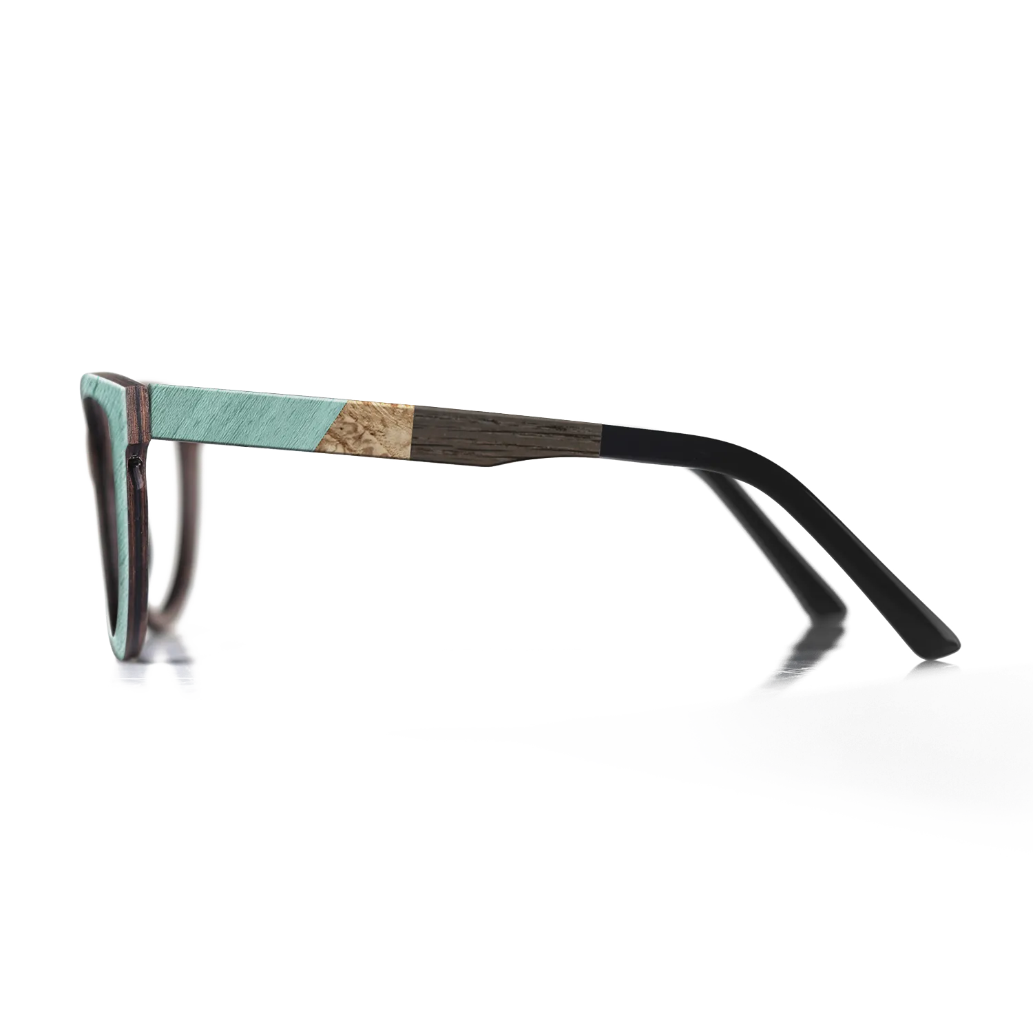 Fumed Oak,Poplar Dyed: Baby Blue,Olive Burl,Kingwood: Angle Cut - The Rebel - Round - 1224 - SIRIS wood optic