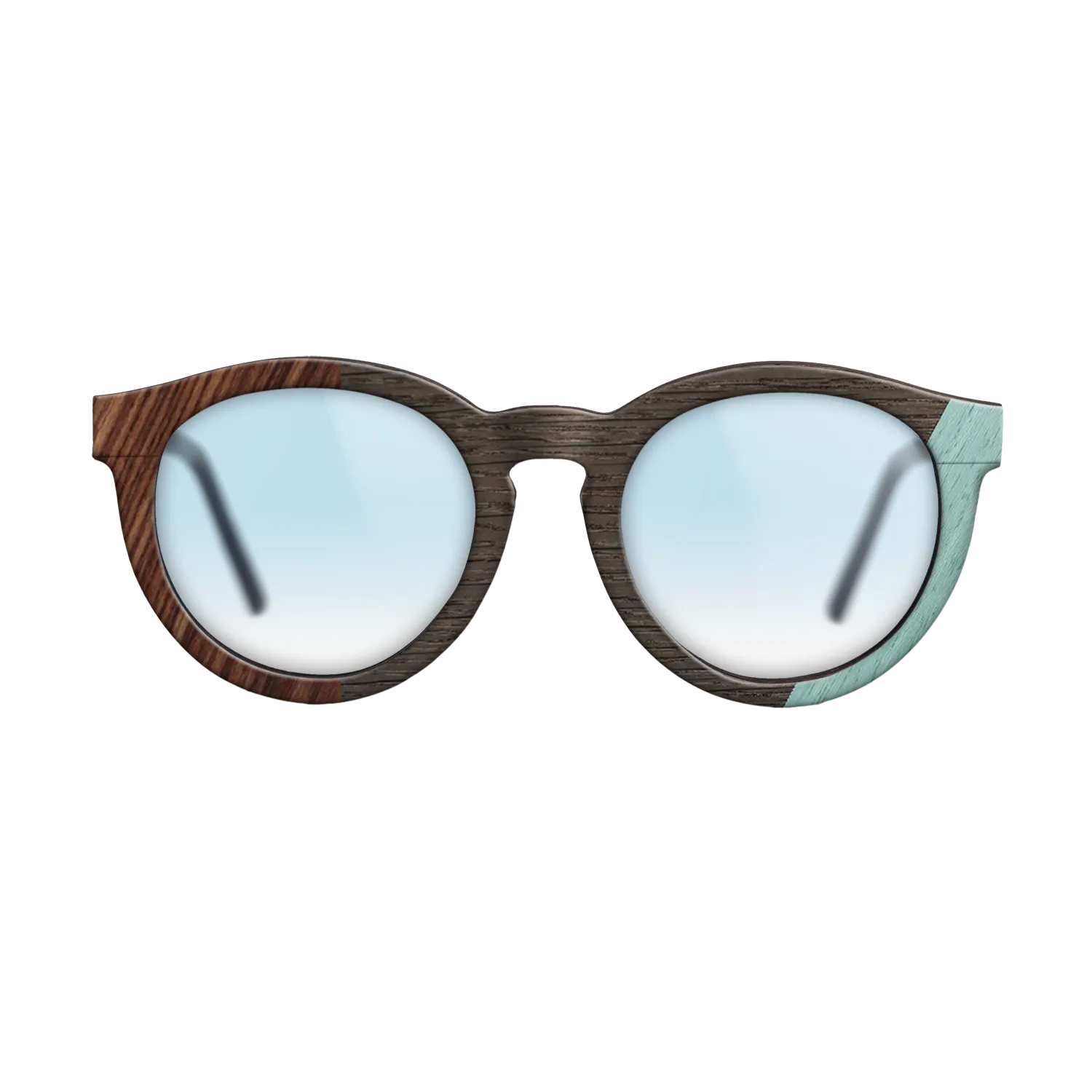 Fumed Oak,Poplar Dyed: Baby Blue,Olive Burl,Kingwood: Angle Cut - The Rebel - Round - 1224 - SIRIS wood optic