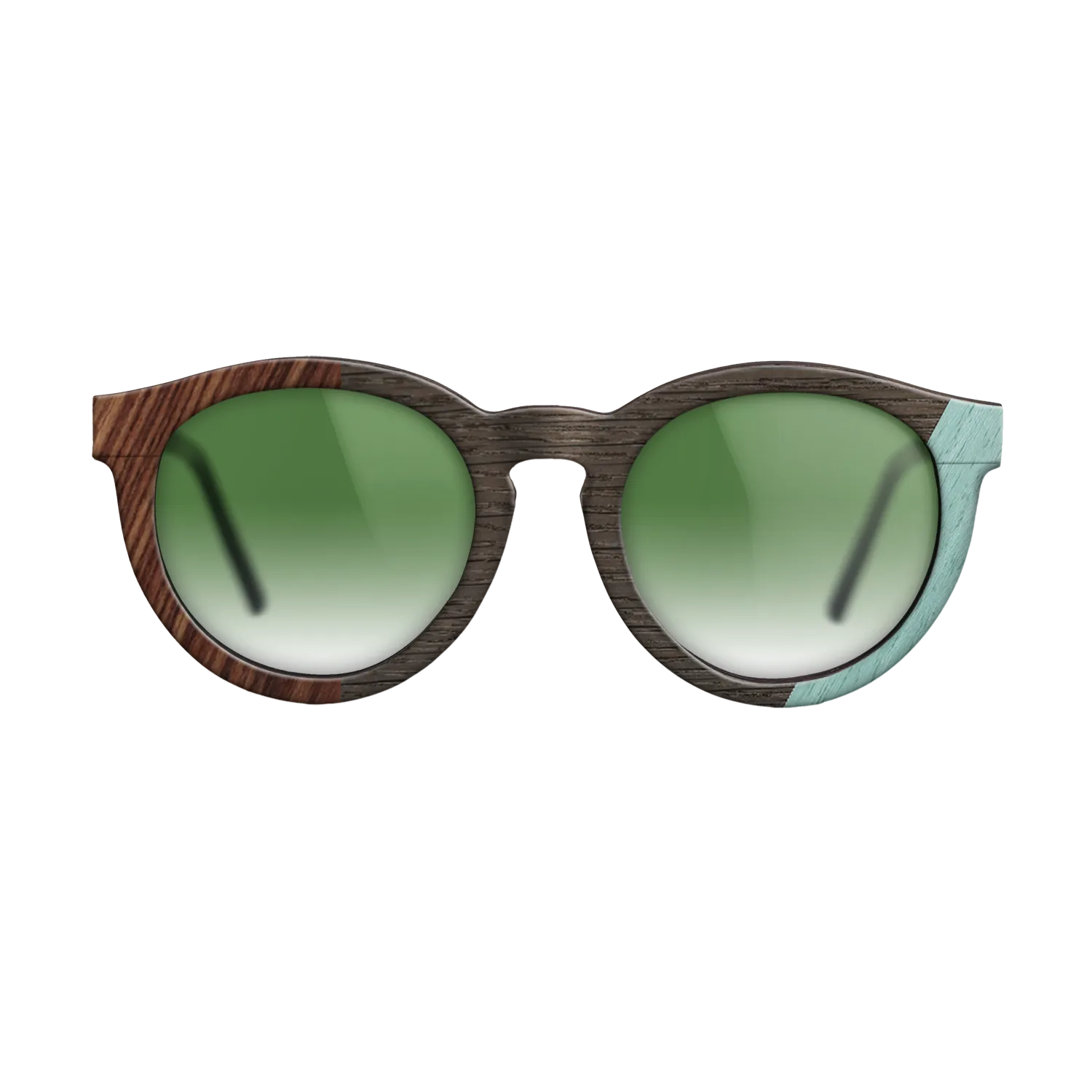 Fumed Oak,Poplar Dyed: Baby Blue,Olive Burl,Kingwood: Angle Cut - The Rebel - Round - 1224 - SIRIS wood optic