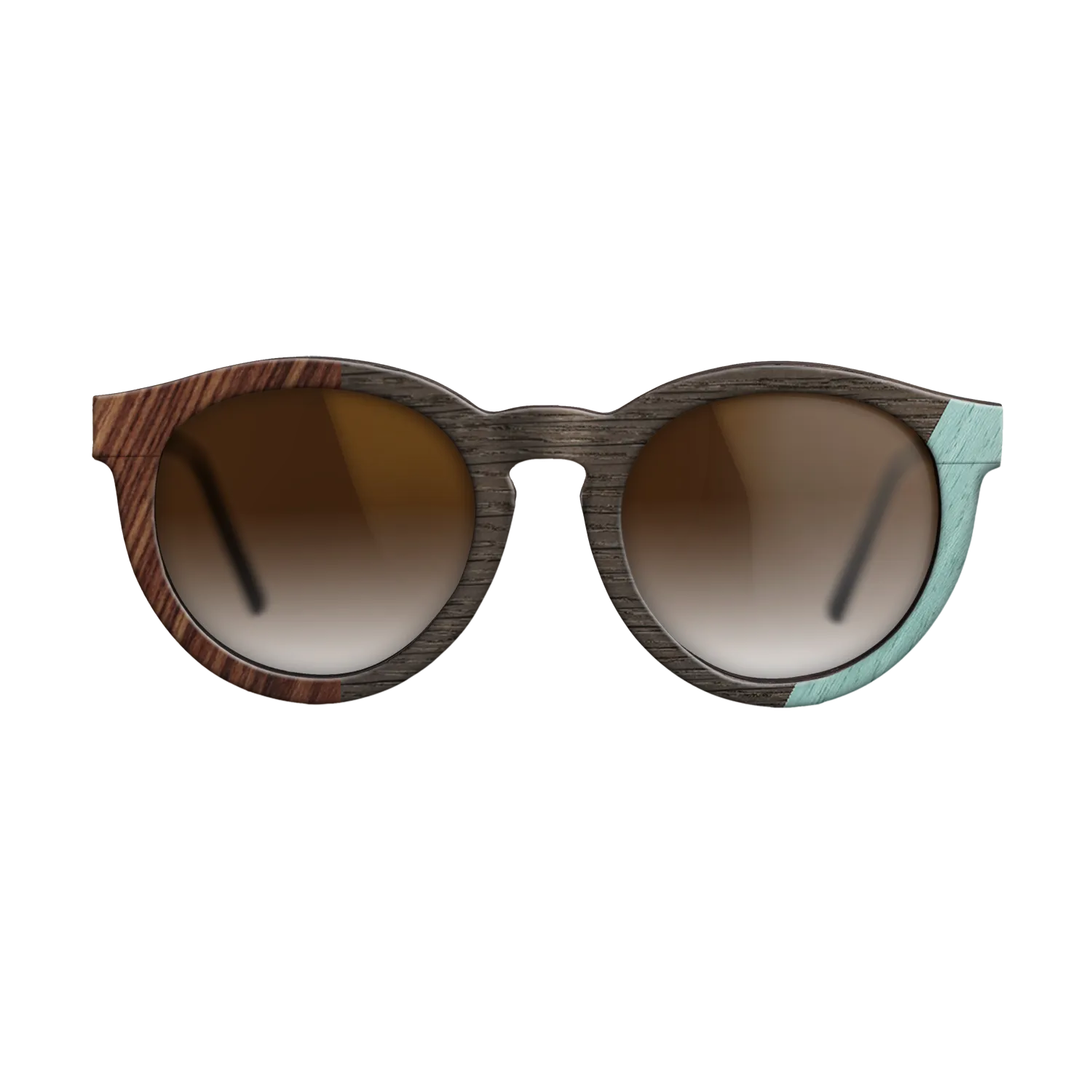 Fumed Oak,Poplar Dyed: Baby Blue,Olive Burl,Kingwood: Angle Cut - The Rebel - Round - 1224 - SIRIS wood optic