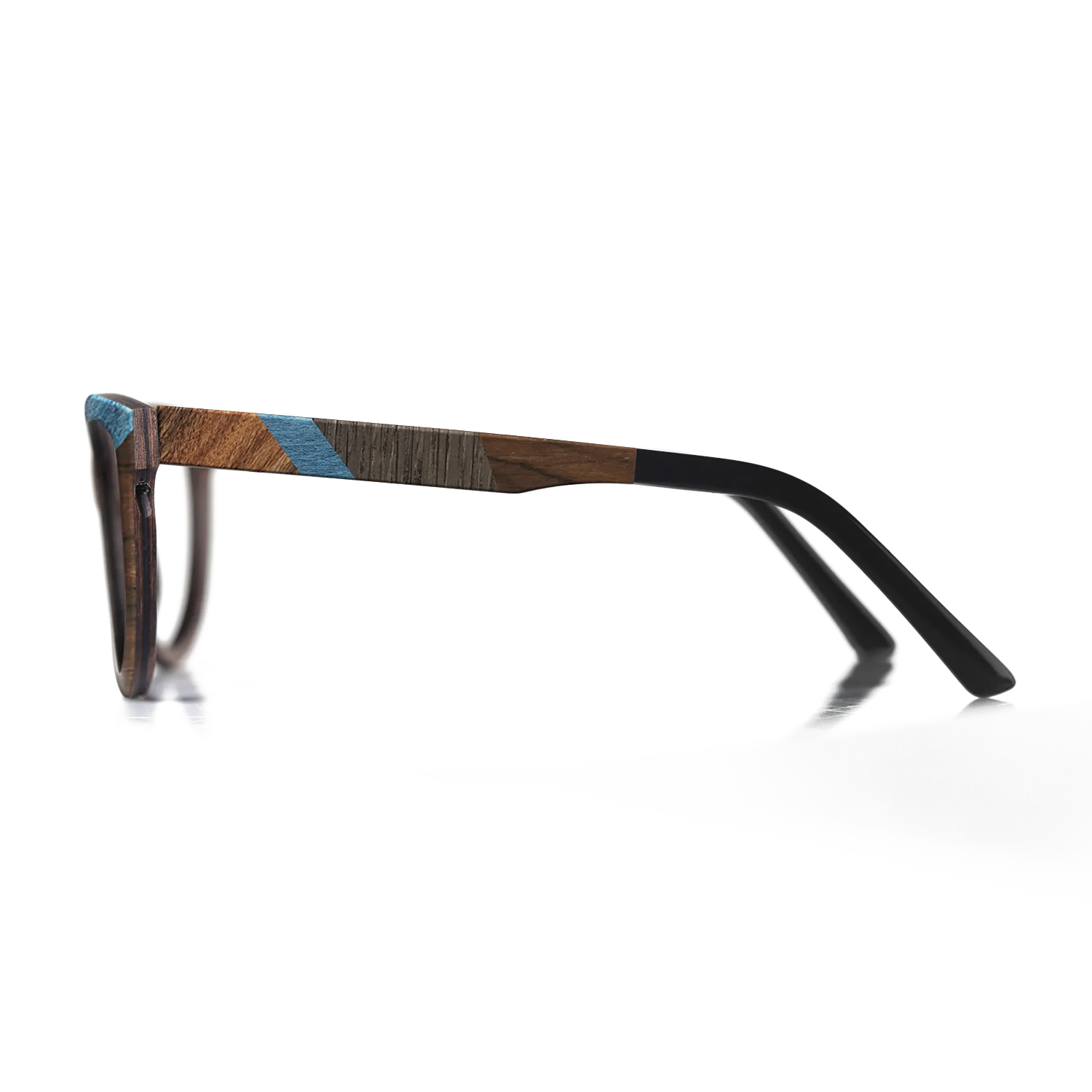 Fumed Oak,Poplar Dyed: Blue Denim,Kingwood,Ziricote Dark Quartered: Recursive - The Sage - Rectangle - 1703 - SIRIS wood optic