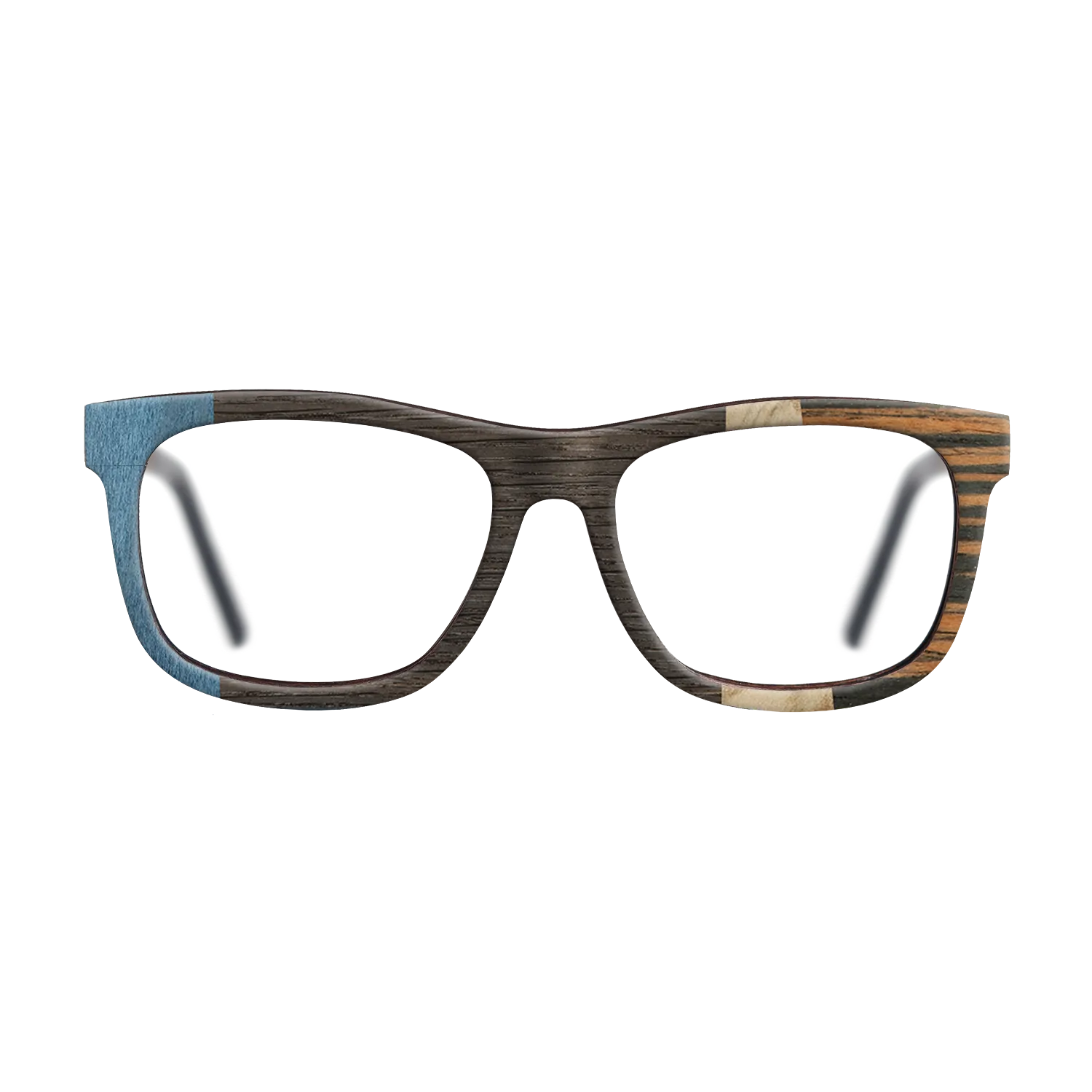 Fumed Oak,Poplar Dyed: Blue Denim,Olive Burl,Italian Ebony: Angle Cut - The Hero - Square - 1998 - SIRIS wood optic