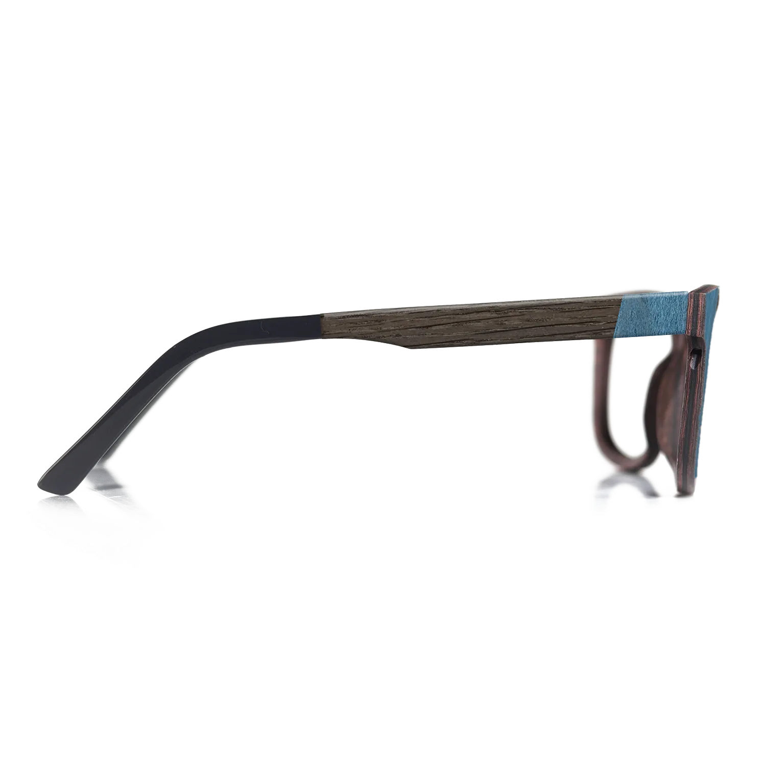 Fumed Oak,Poplar Dyed: Blue Denim,Olive Burl,Italian Ebony: Angle Cut - The Hero - Square - 1998 - SIRIS wood optic