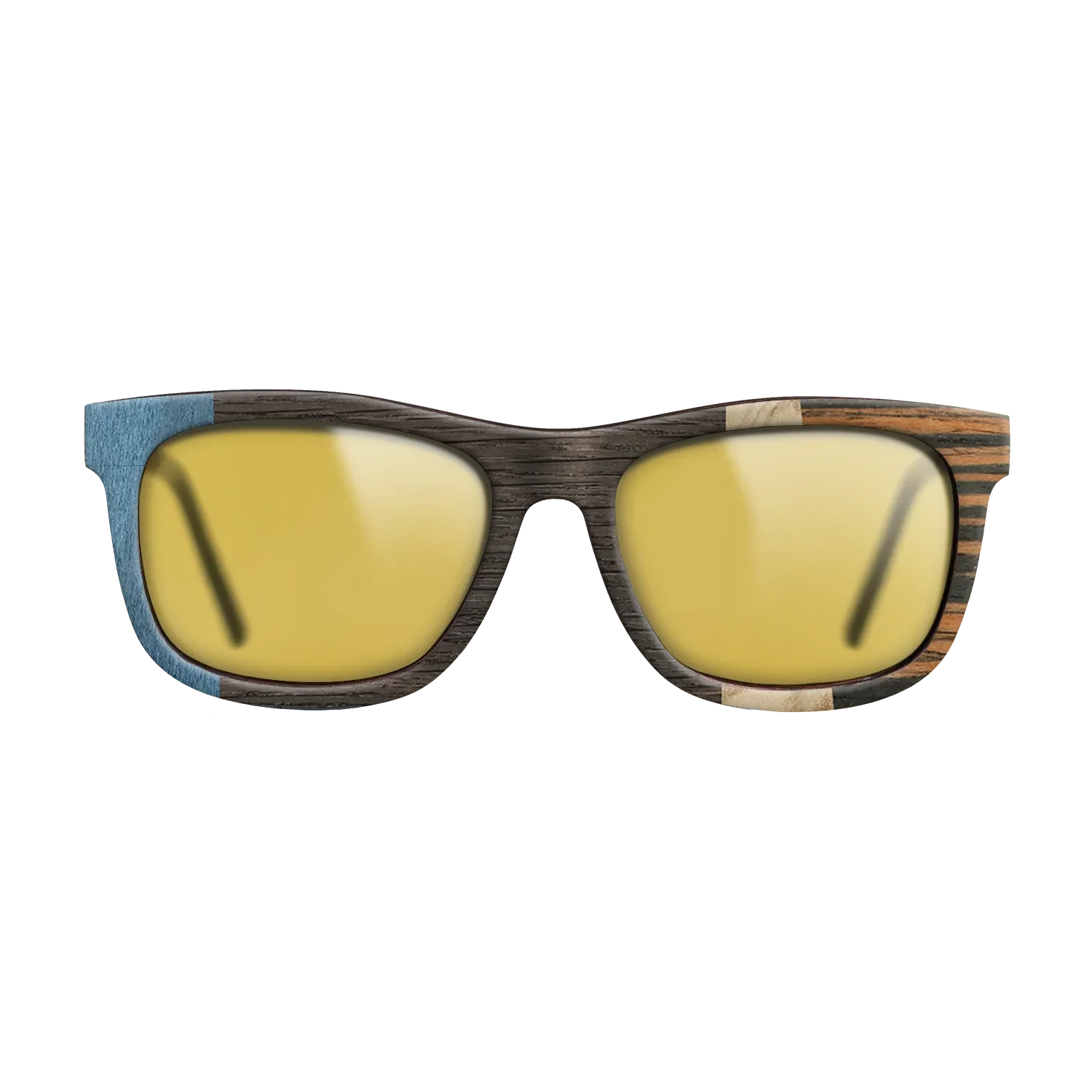 Fumed Oak,Poplar Dyed: Blue Denim,Olive Burl,Italian Ebony: Angle Cut - The Hero - Square - 1998 - SIRIS wood optic