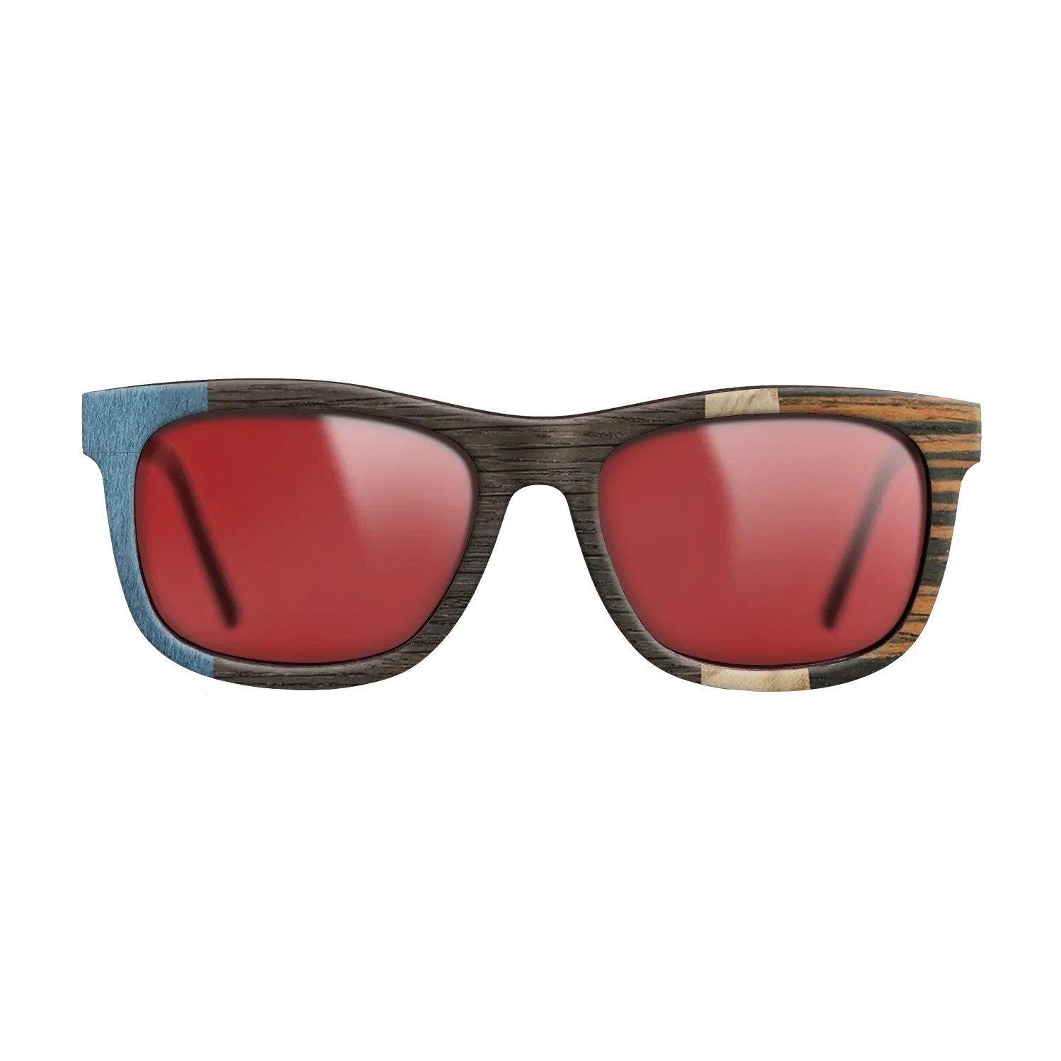 Fumed Oak,Poplar Dyed: Blue Denim,Olive Burl,Italian Ebony: Angle Cut - The Hero - Square - 1998 - SIRIS wood optic