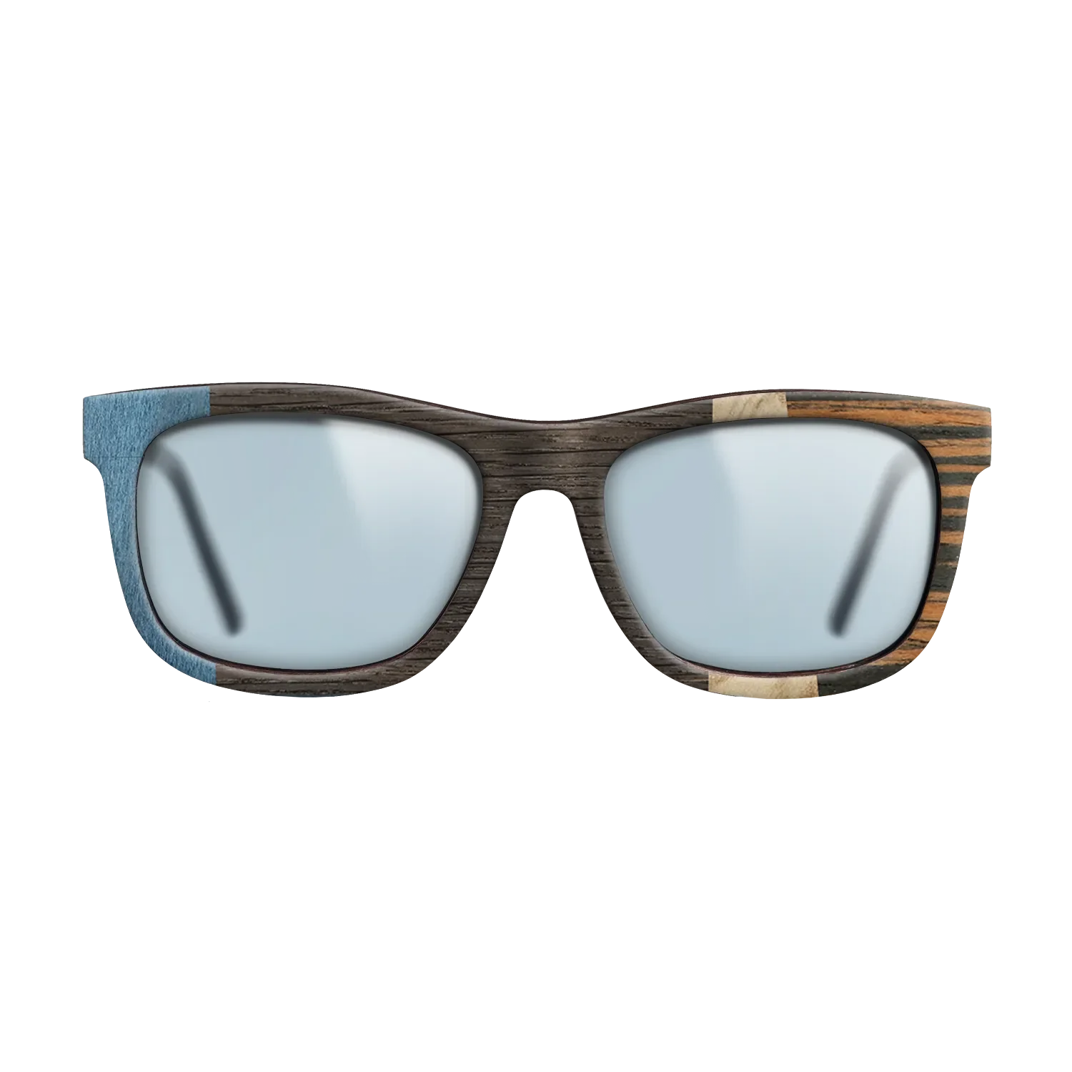 Fumed Oak,Poplar Dyed: Blue Denim,Olive Burl,Italian Ebony: Angle Cut - The Hero - Square - 1998 - SIRIS wood optic