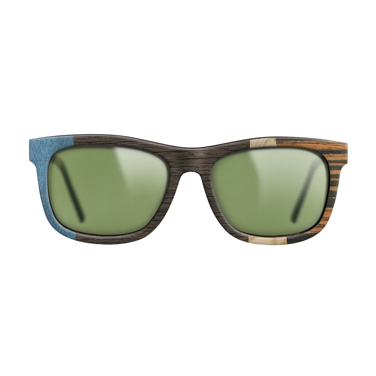 Fumed Oak,Poplar Dyed: Blue Denim,Olive Burl,Italian Ebony: Angle Cut - The Hero - Square - 1998 - SIRIS wood optic