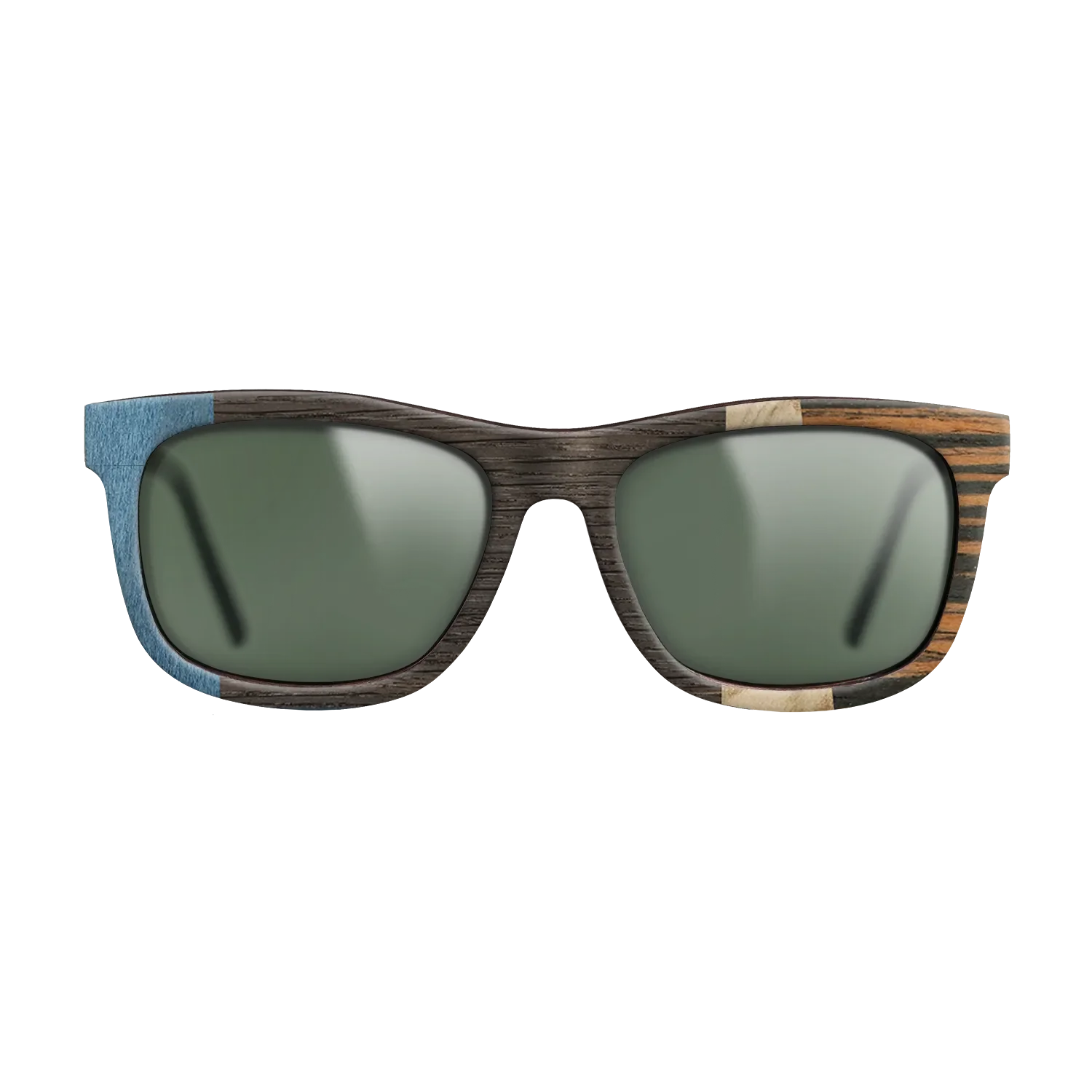 Fumed Oak,Poplar Dyed: Blue Denim,Olive Burl,Italian Ebony: Angle Cut - The Hero - Square - 1998 - SIRIS wood optic