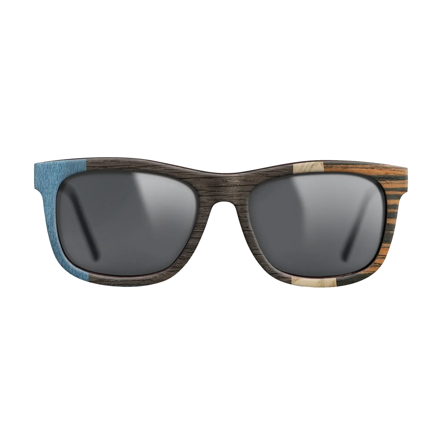 Fumed Oak,Poplar Dyed: Blue Denim,Olive Burl,Italian Ebony: Angle Cut - The Hero - Square - 1998 - SIRIS wood optic