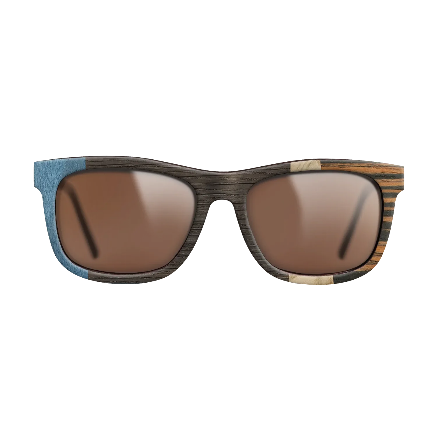 Fumed Oak,Poplar Dyed: Blue Denim,Olive Burl,Italian Ebony: Angle Cut - The Hero - Square - 1998 - SIRIS wood optic