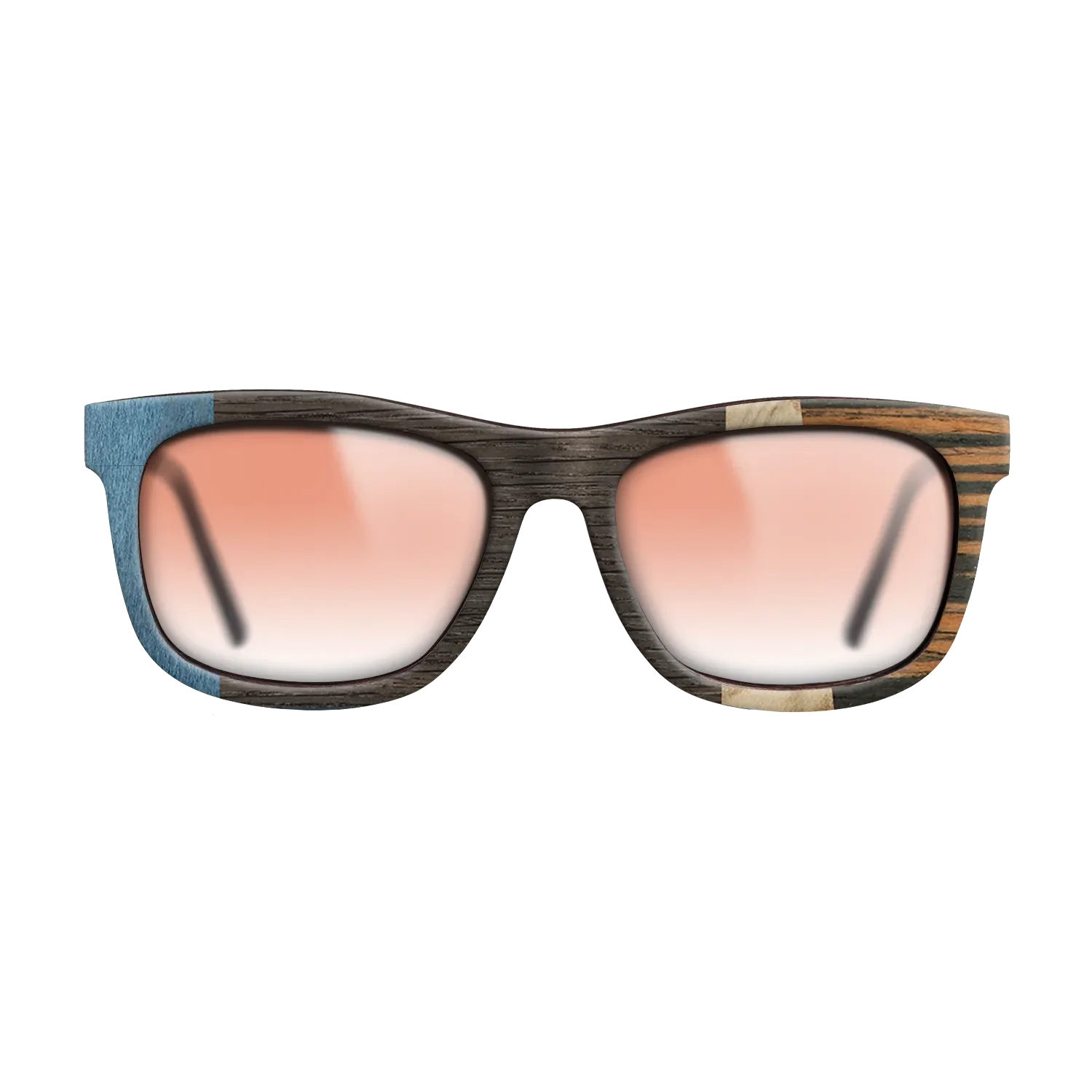 Fumed Oak,Poplar Dyed: Blue Denim,Olive Burl,Italian Ebony: Angle Cut - The Hero - Square - 1998 - SIRIS wood optic