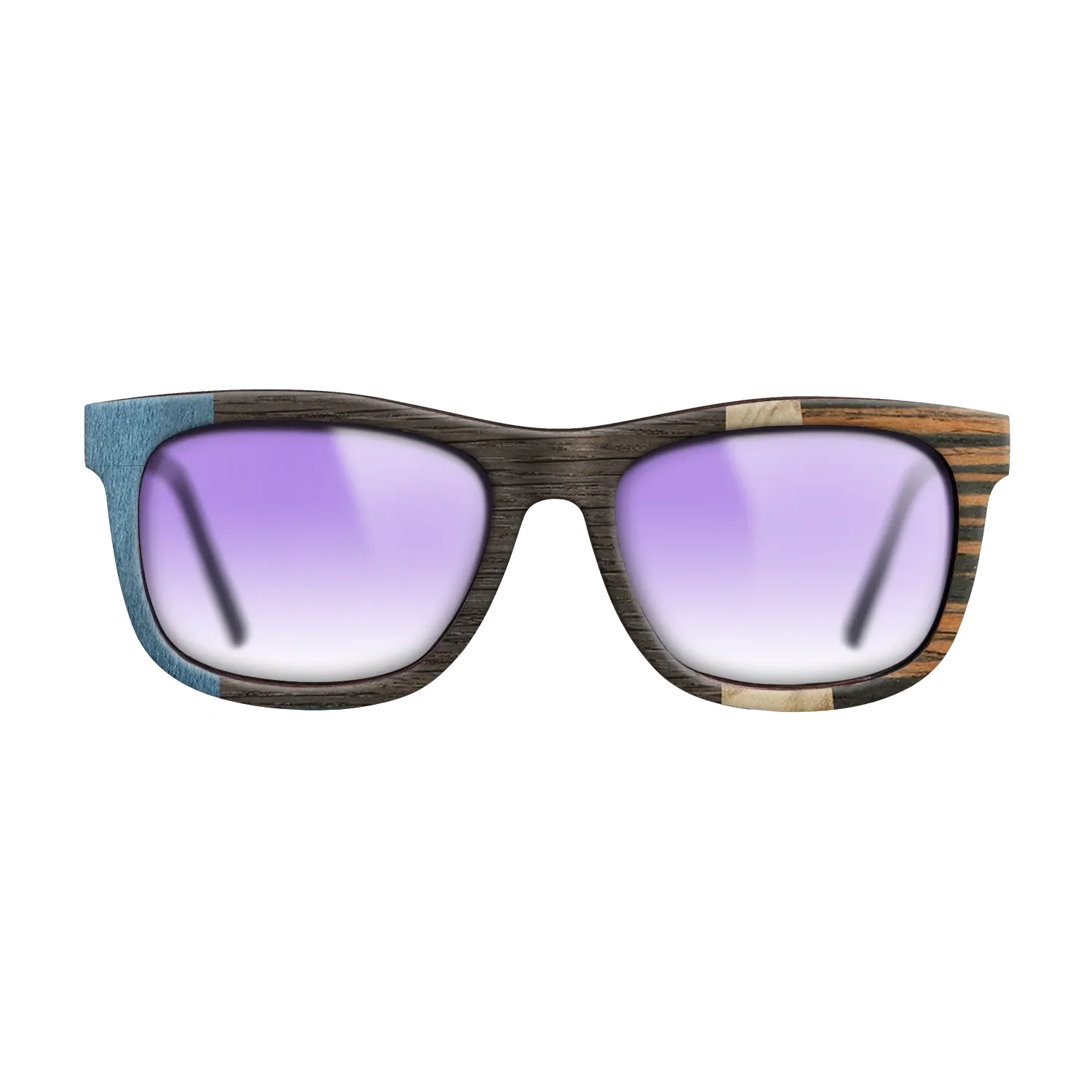 Fumed Oak,Poplar Dyed: Blue Denim,Olive Burl,Italian Ebony: Angle Cut - The Hero - Square - 1998 - SIRIS wood optic