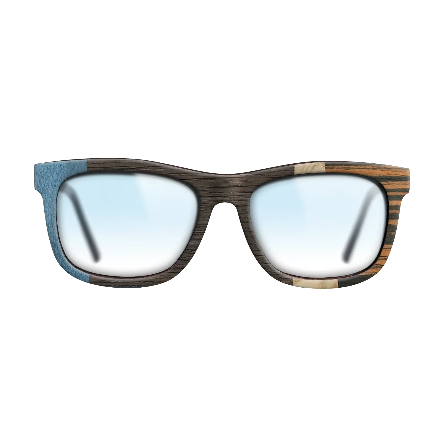 Fumed Oak,Poplar Dyed: Blue Denim,Olive Burl,Italian Ebony: Angle Cut - The Hero - Square - 1998 - SIRIS wood optic