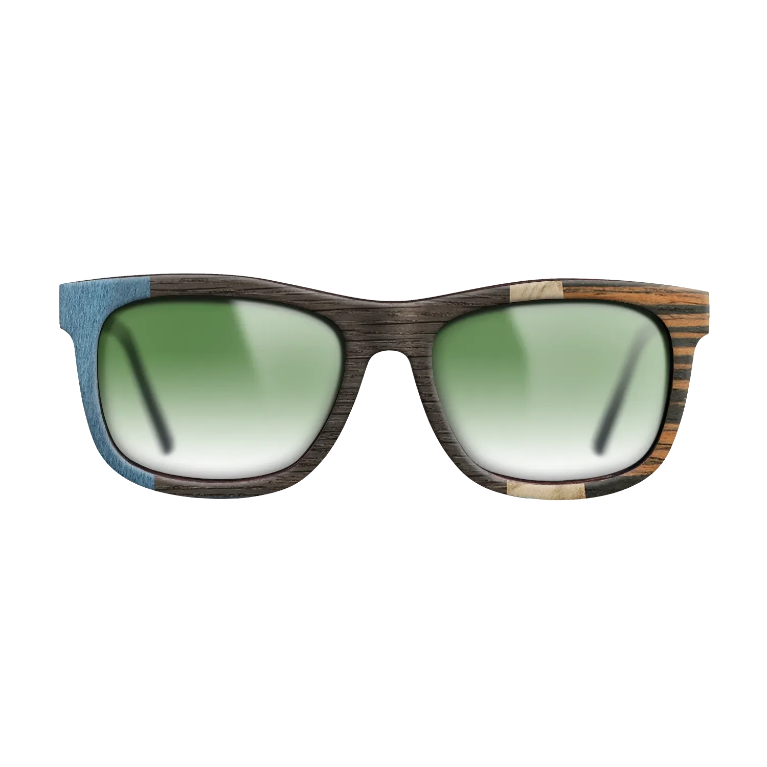 Fumed Oak,Poplar Dyed: Blue Denim,Olive Burl,Italian Ebony: Angle Cut - The Hero - Square - 1998 - SIRIS wood optic