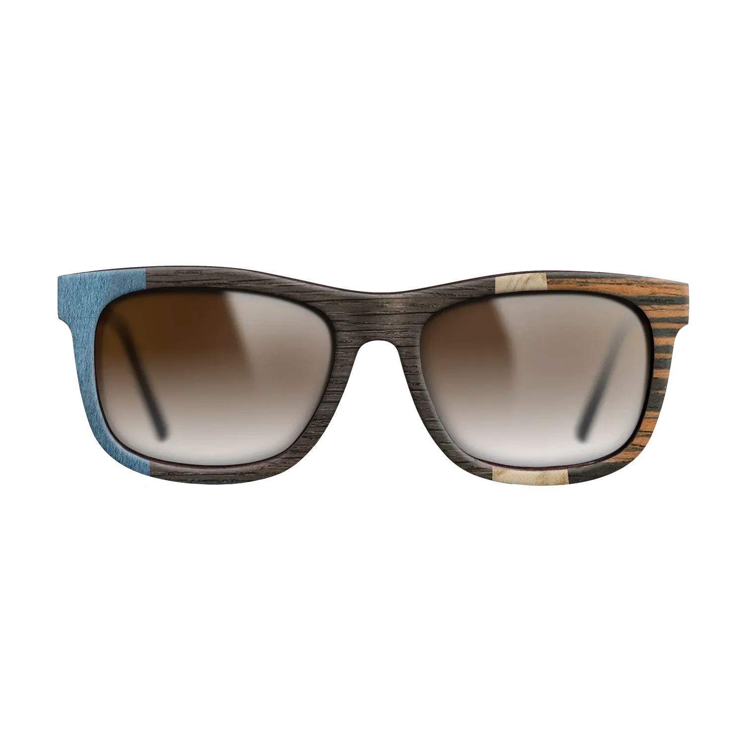 Fumed Oak,Poplar Dyed: Blue Denim,Olive Burl,Italian Ebony: Angle Cut - The Hero - Square - 1998 - SIRIS wood optic