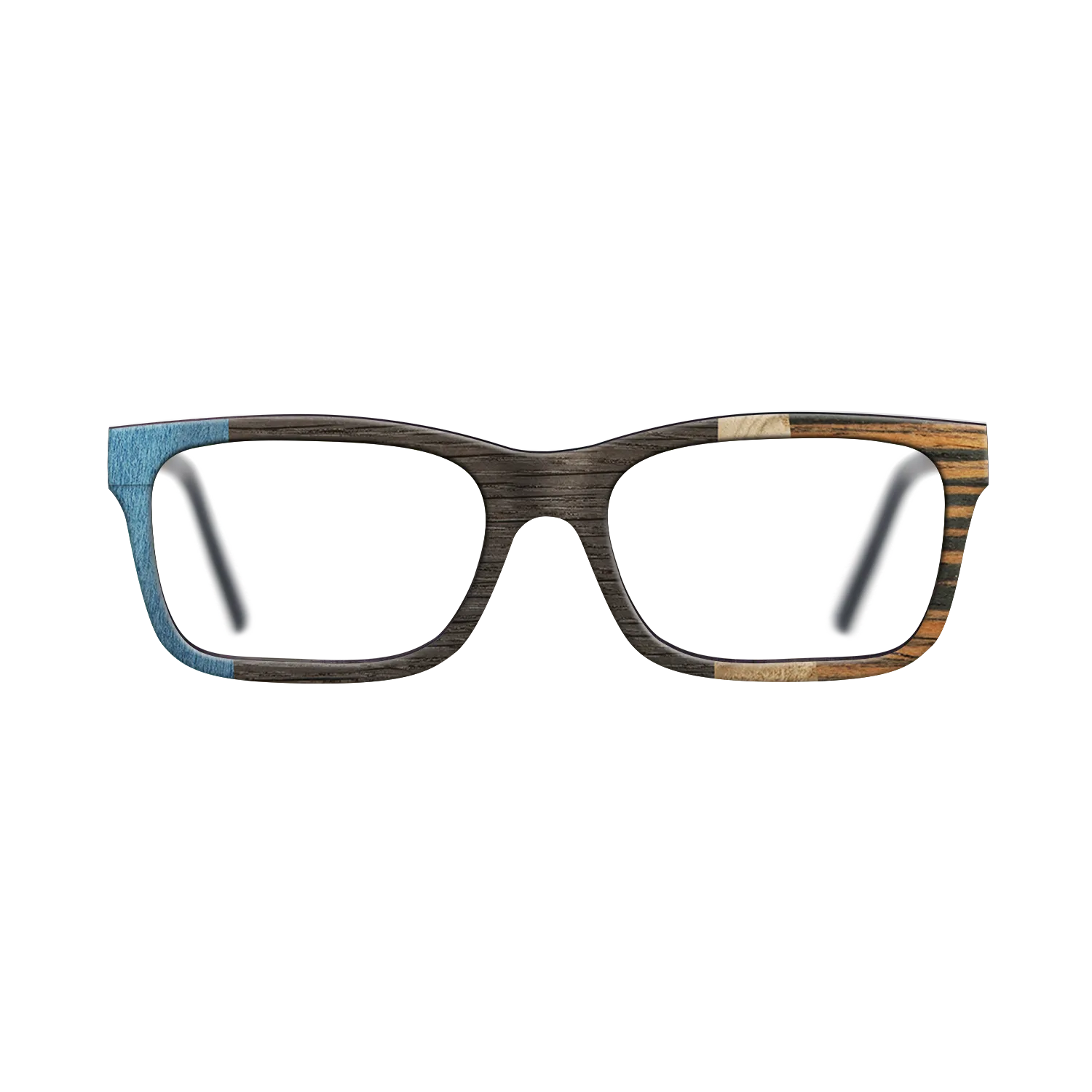 Fumed Oak,Poplar Dyed: Blue Denim,Olive Burl,Italian Ebony: Angle Cut - The Sage - Rectangle - 1998 - SIRIS wood optic