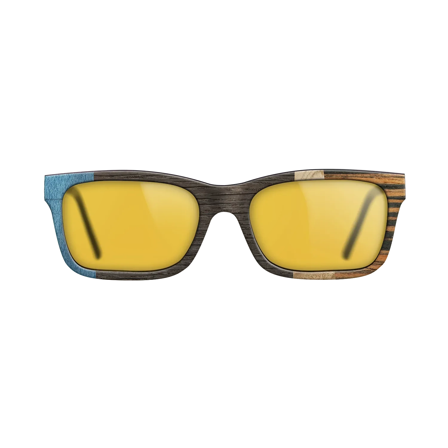 Fumed Oak,Poplar Dyed: Blue Denim,Olive Burl,Italian Ebony: Angle Cut - The Sage - Rectangle - 1998 - SIRIS wood optic