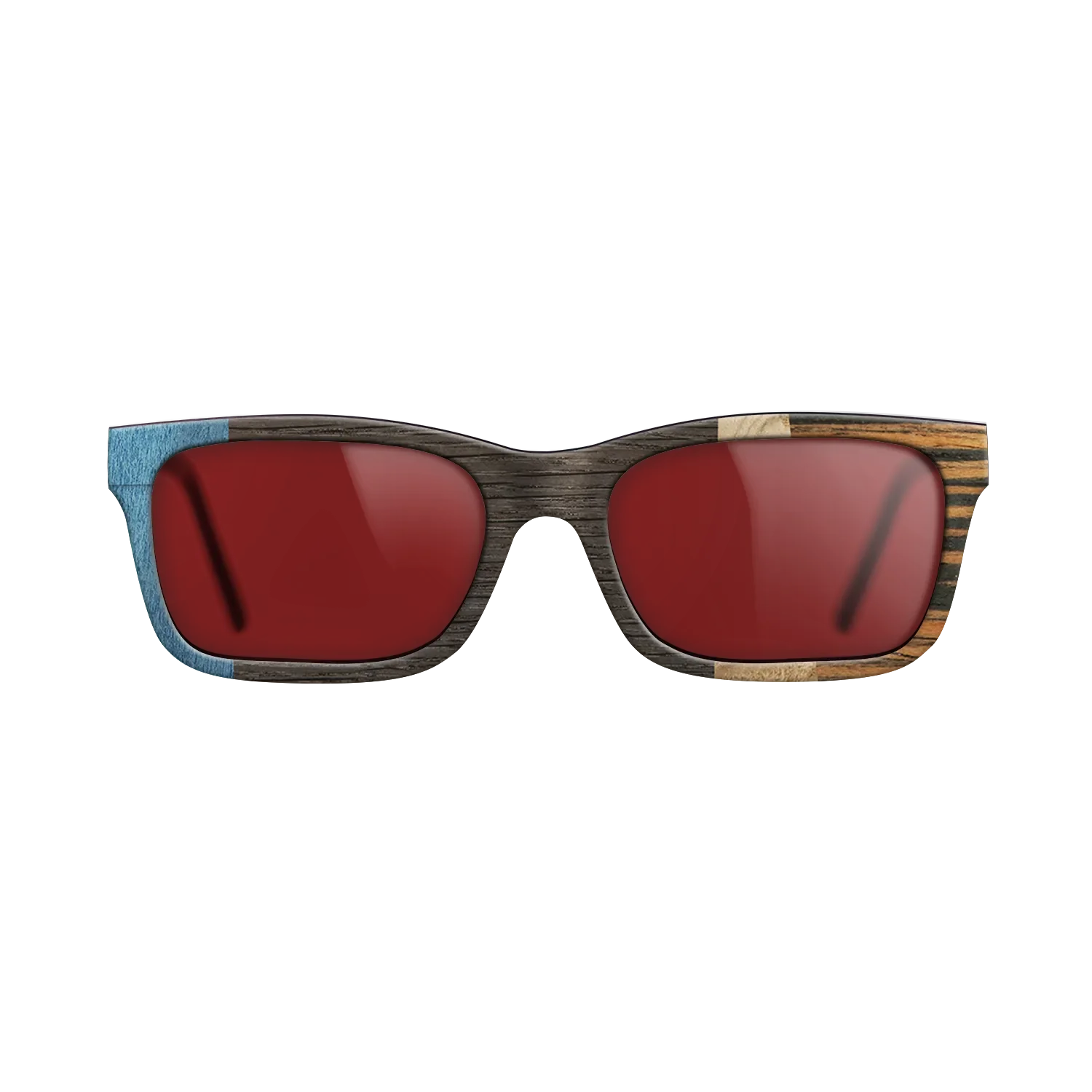 Fumed Oak,Poplar Dyed: Blue Denim,Olive Burl,Italian Ebony: Angle Cut - The Sage - Rectangle - 1998 - SIRIS wood optic