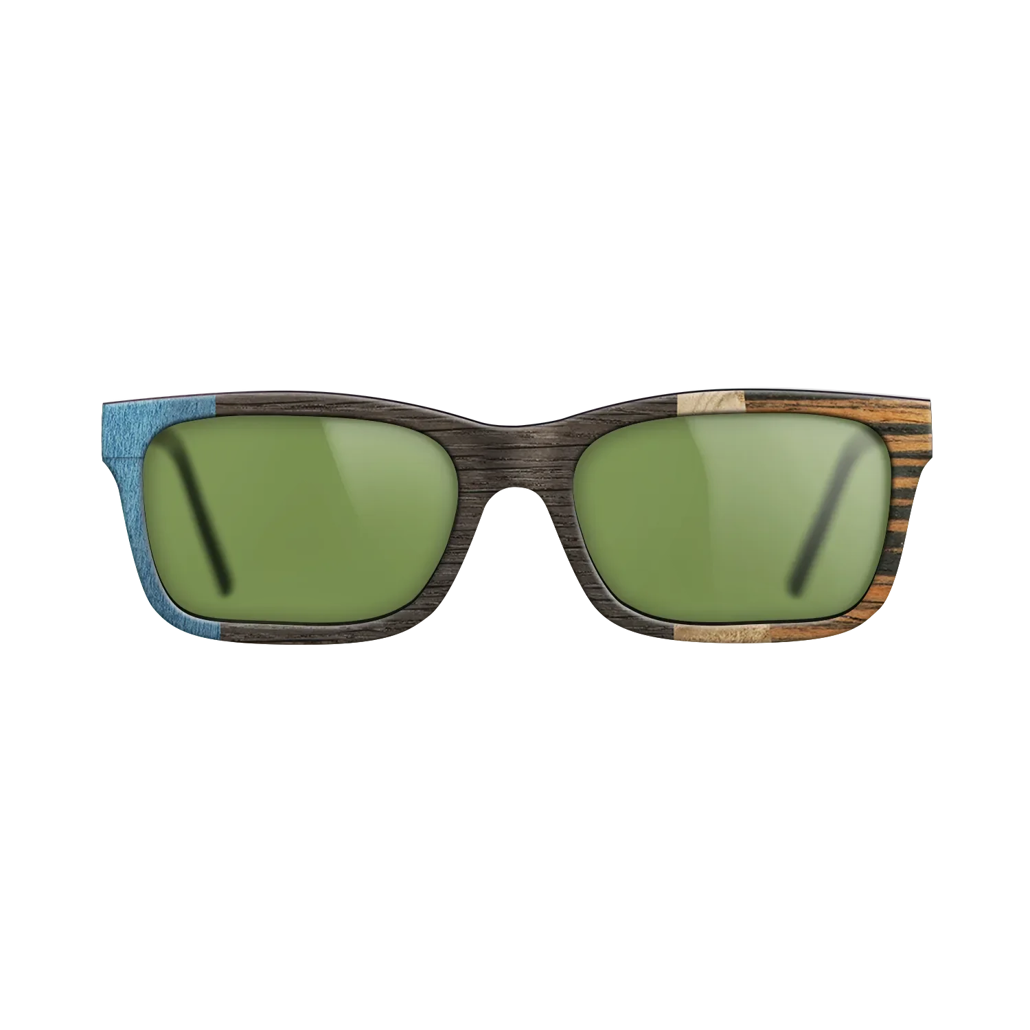 Fumed Oak,Poplar Dyed: Blue Denim,Olive Burl,Italian Ebony: Angle Cut - The Sage - Rectangle - 1998 - SIRIS wood optic