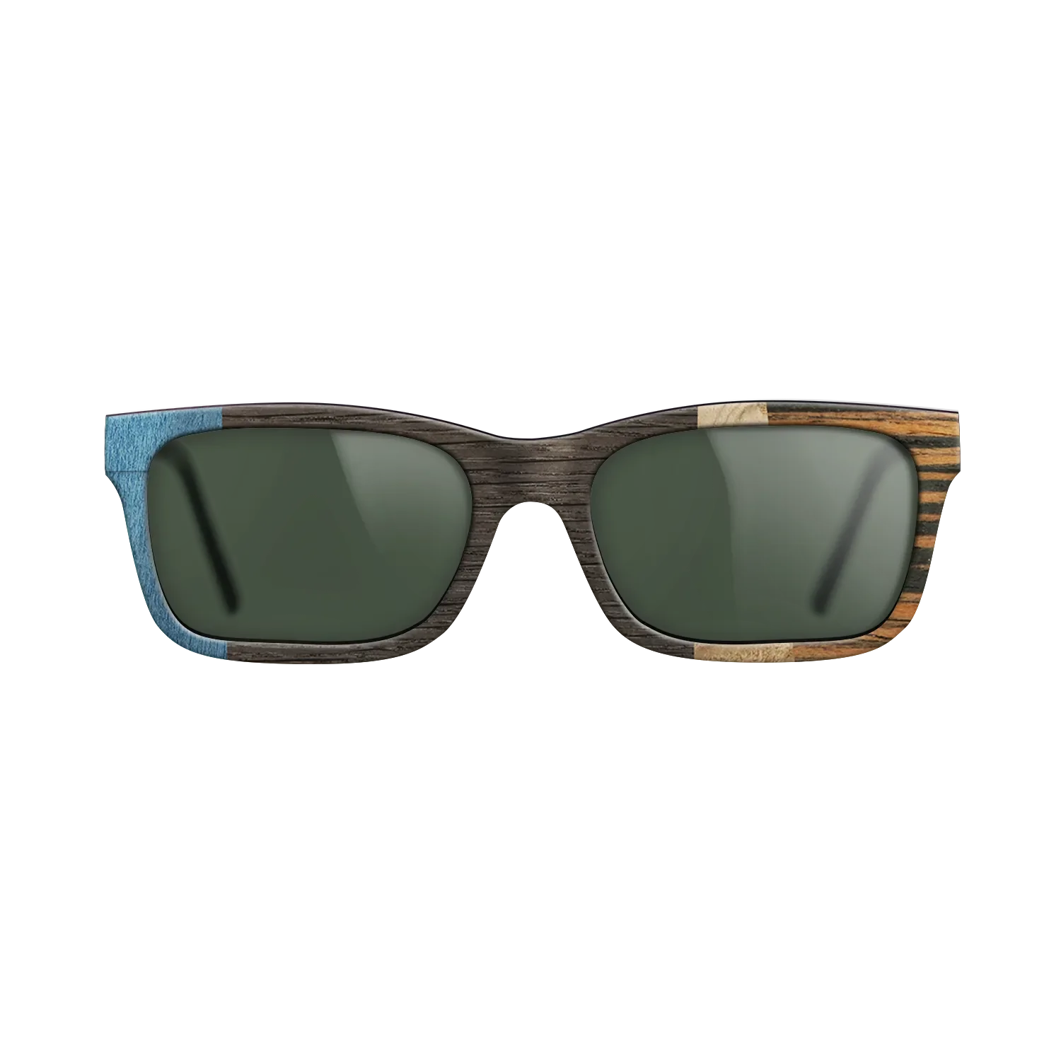 Fumed Oak,Poplar Dyed: Blue Denim,Olive Burl,Italian Ebony: Angle Cut - The Sage - Rectangle - 1998 - SIRIS wood optic