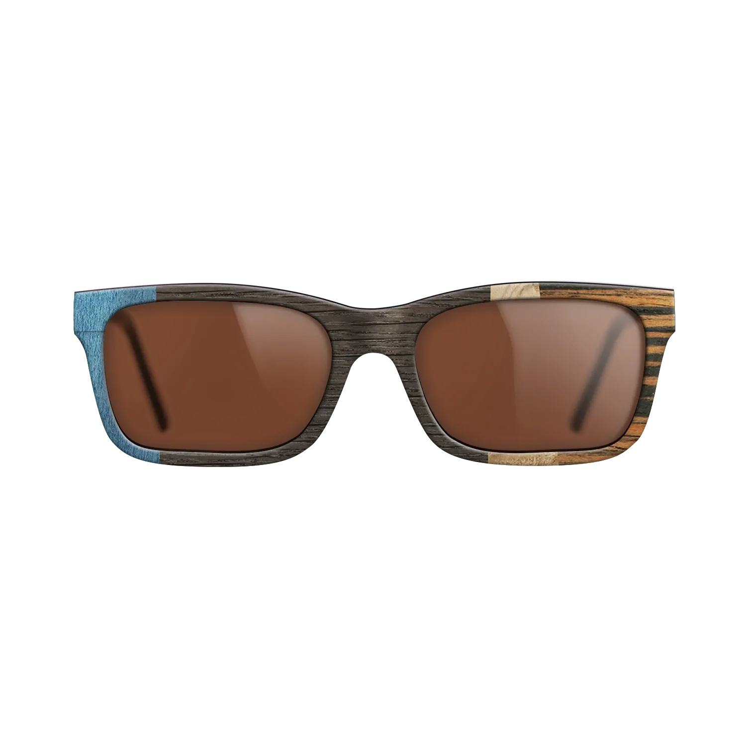 Fumed Oak,Poplar Dyed: Blue Denim,Olive Burl,Italian Ebony: Angle Cut - The Sage - Rectangle - 1998 - SIRIS wood optic