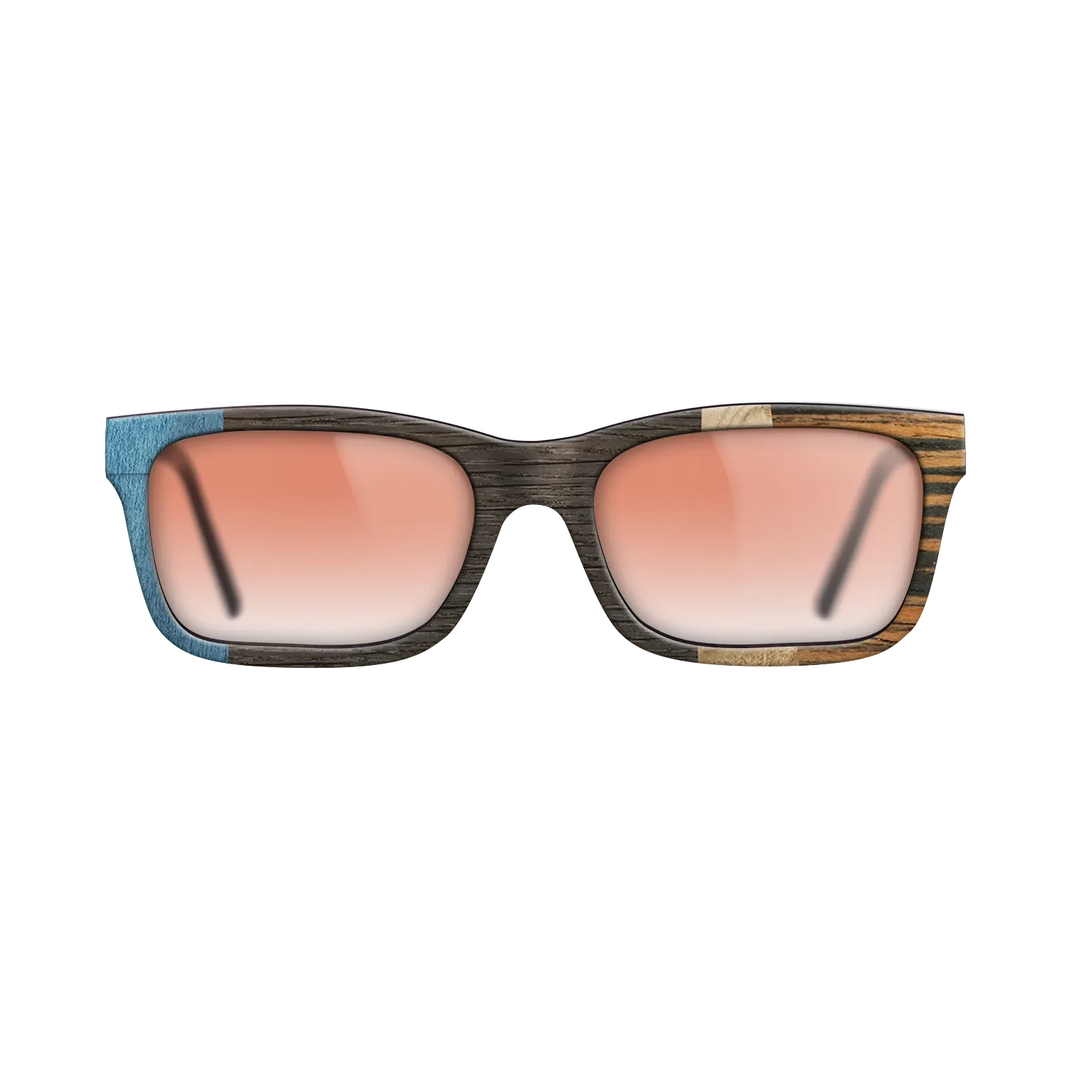 Fumed Oak,Poplar Dyed: Blue Denim,Olive Burl,Italian Ebony: Angle Cut - The Sage - Rectangle - 1998 - SIRIS wood optic