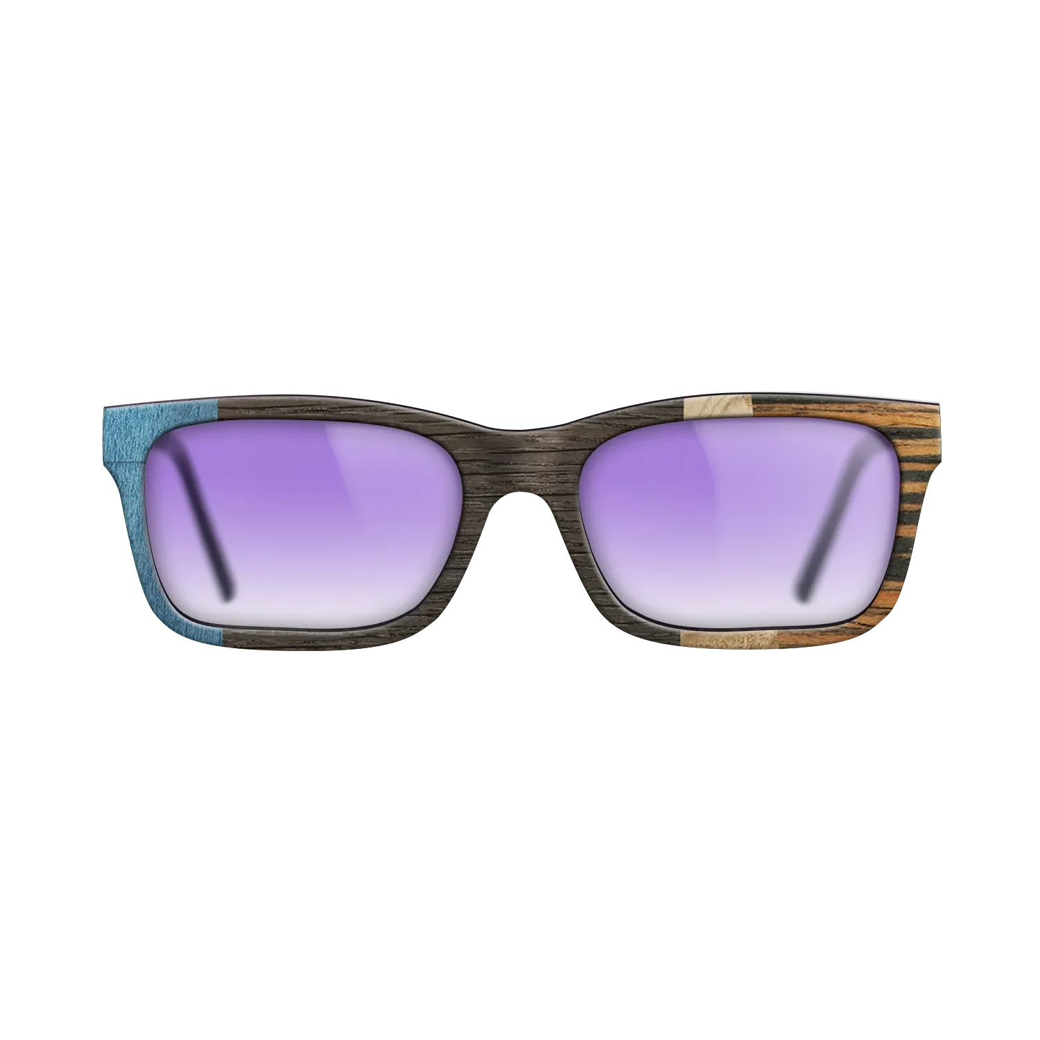 Fumed Oak,Poplar Dyed: Blue Denim,Olive Burl,Italian Ebony: Angle Cut - The Sage - Rectangle - 1998 - SIRIS wood optic