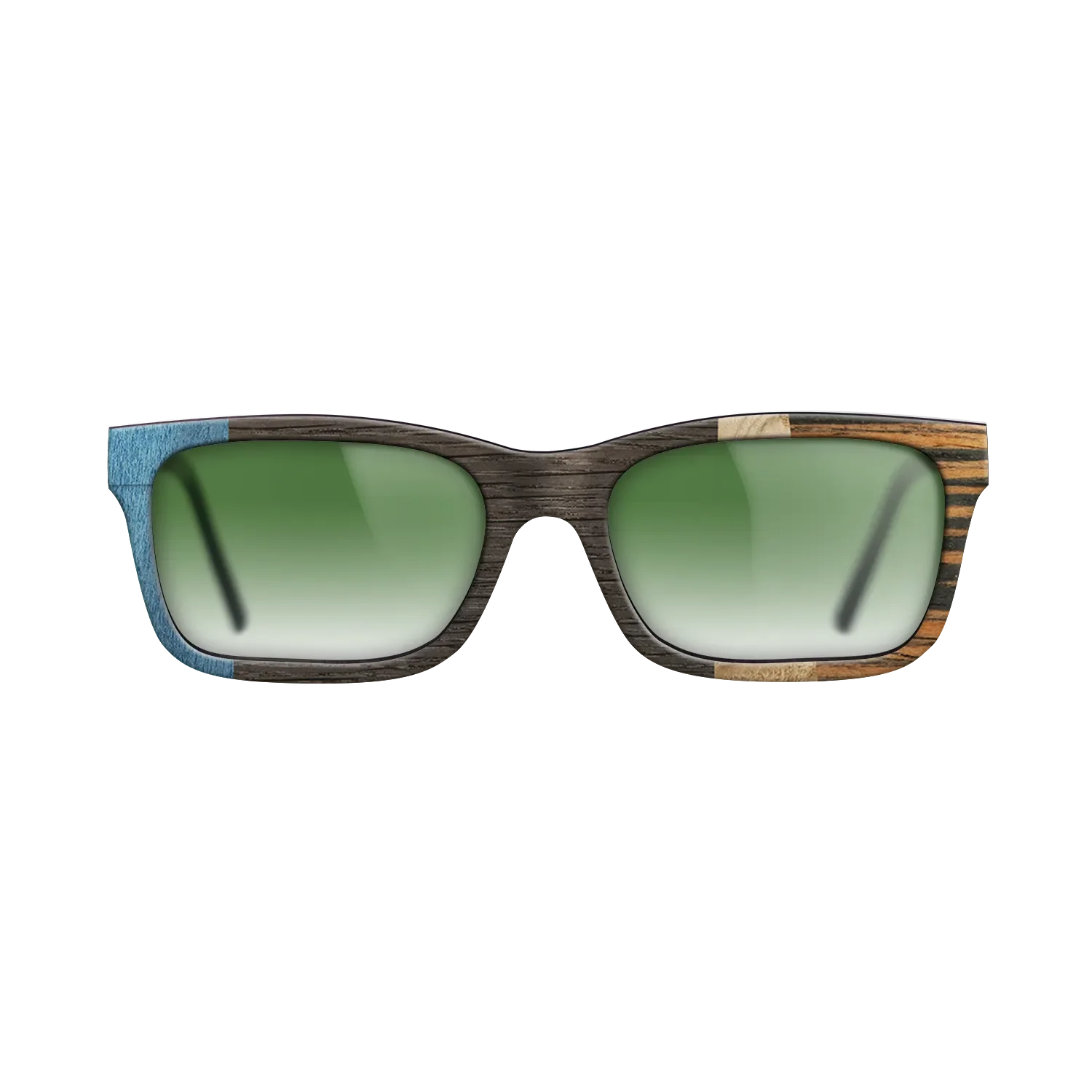 Fumed Oak,Poplar Dyed: Blue Denim,Olive Burl,Italian Ebony: Angle Cut - The Sage - Rectangle - 1998 - SIRIS wood optic