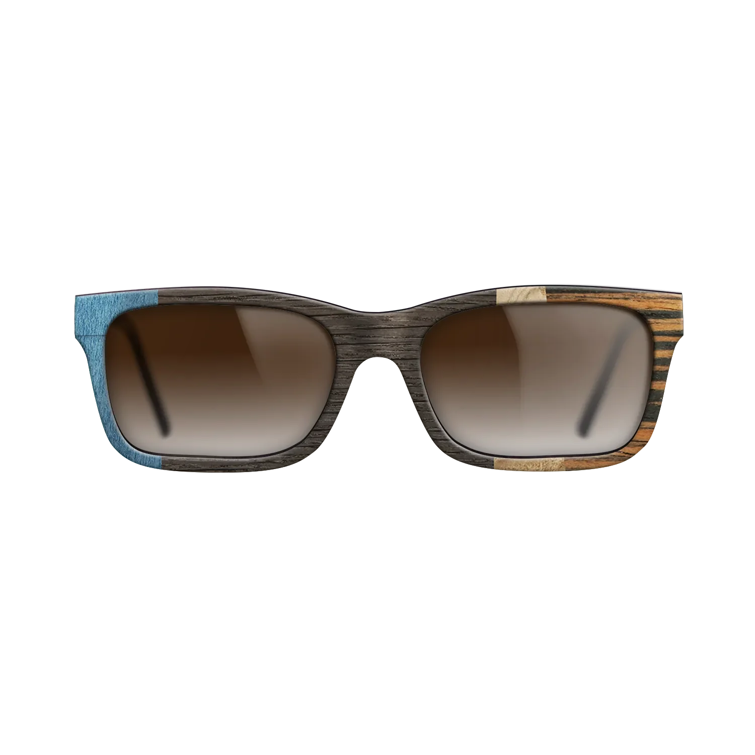 Fumed Oak,Poplar Dyed: Blue Denim,Olive Burl,Italian Ebony: Angle Cut - The Sage - Rectangle - 1998 - SIRIS wood optic