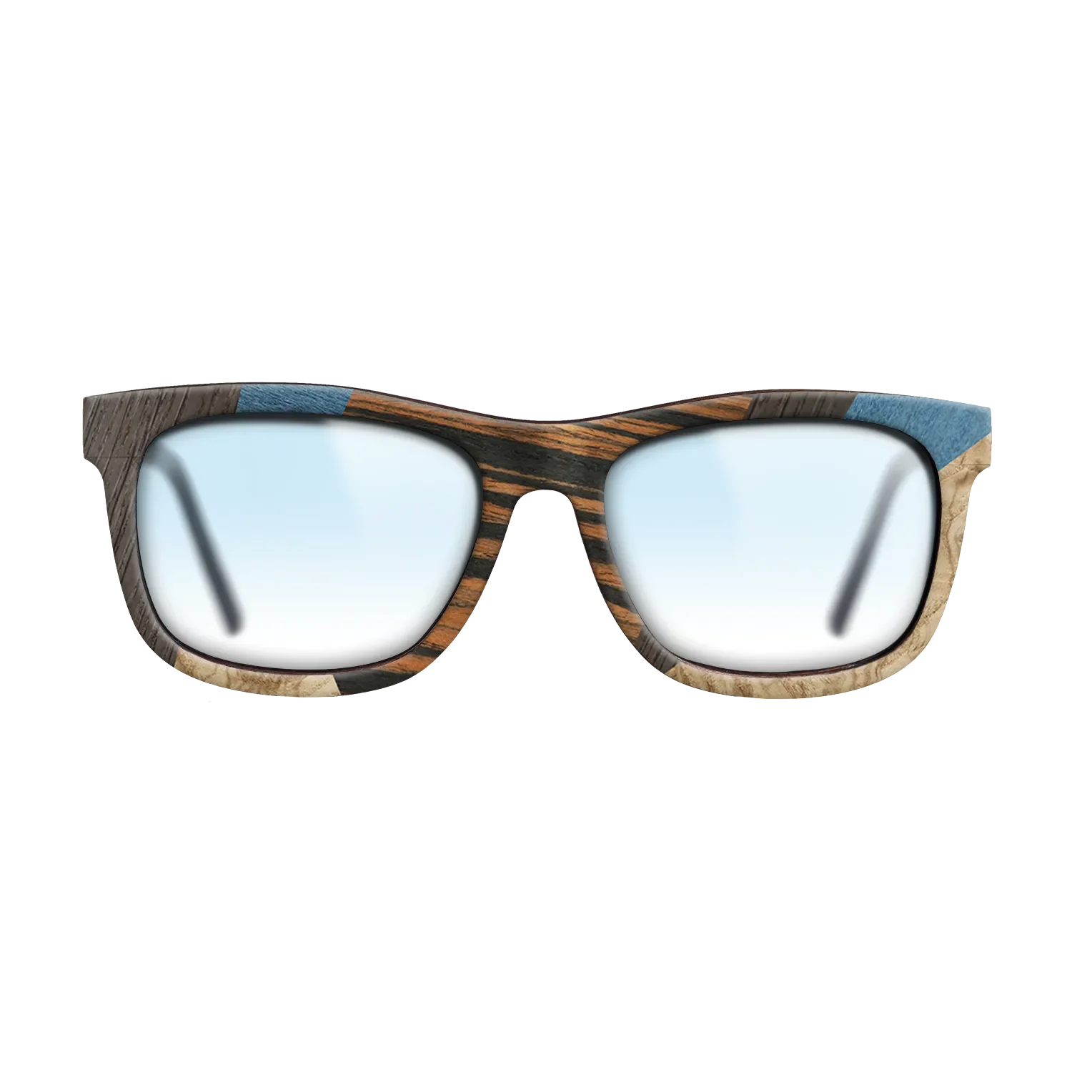 Fumed Oak,Poplar Dyed: Blue Denim,Poplar Dyed: Grey,Italian Ebony,Olive Burl: Mosaic - The Hero - Square - 699 - SIRIS wood optic