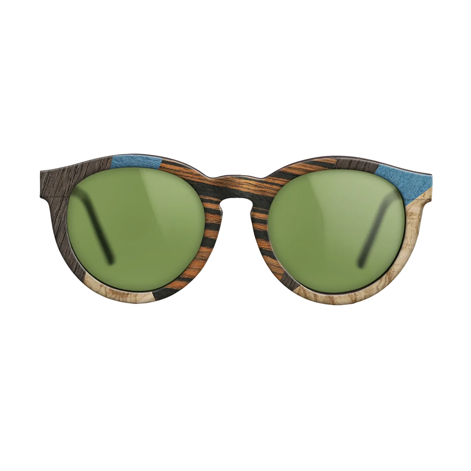 Fumed Oak,Poplar Dyed: Blue Denim,Poplar Dyed: Grey,Italian Ebony,Olive Burl: Mosaic - The Rebel - Round - 699 - SIRIS wood optic