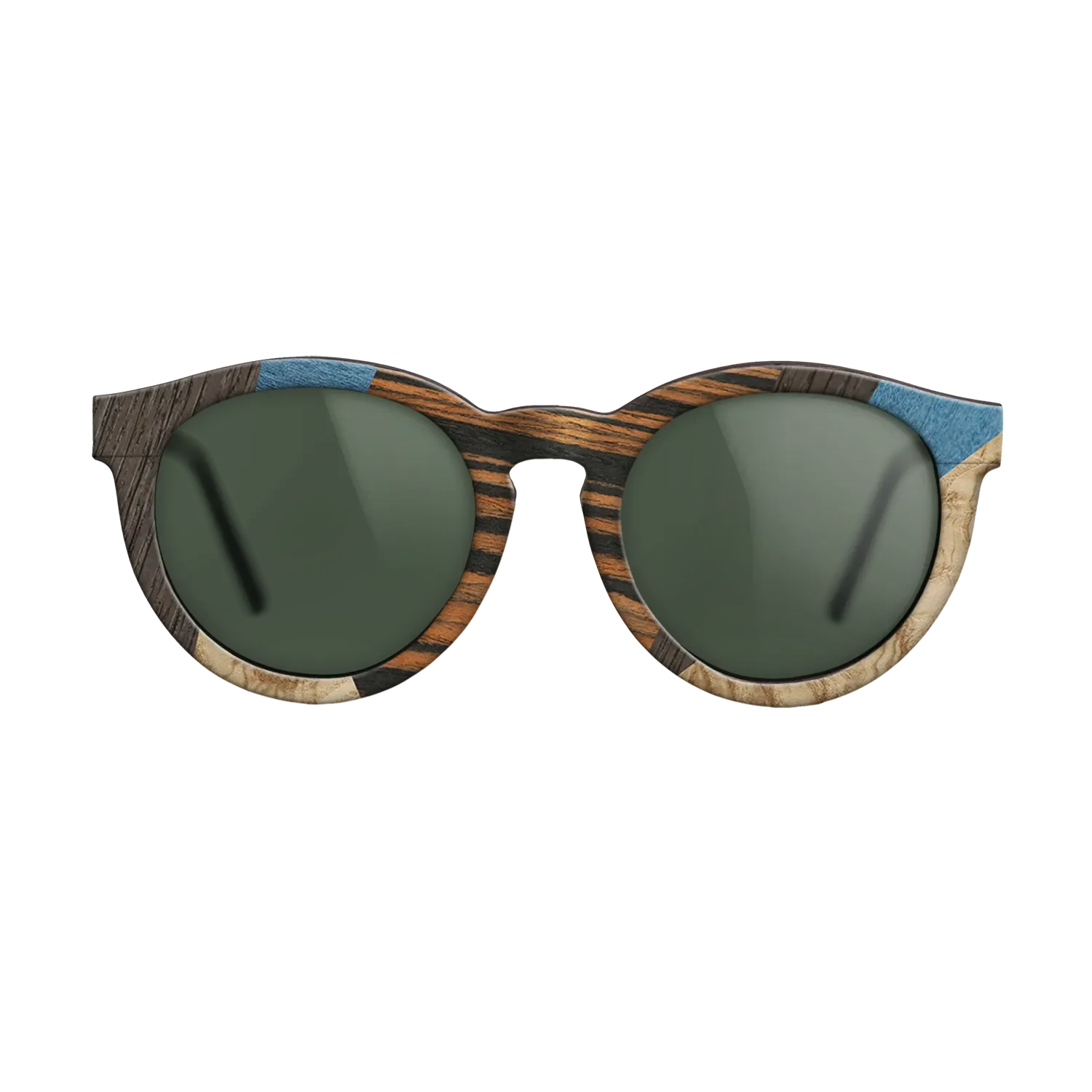 Fumed Oak,Poplar Dyed: Blue Denim,Poplar Dyed: Grey,Italian Ebony,Olive Burl: Mosaic - The Rebel - Round - 699 - SIRIS wood optic