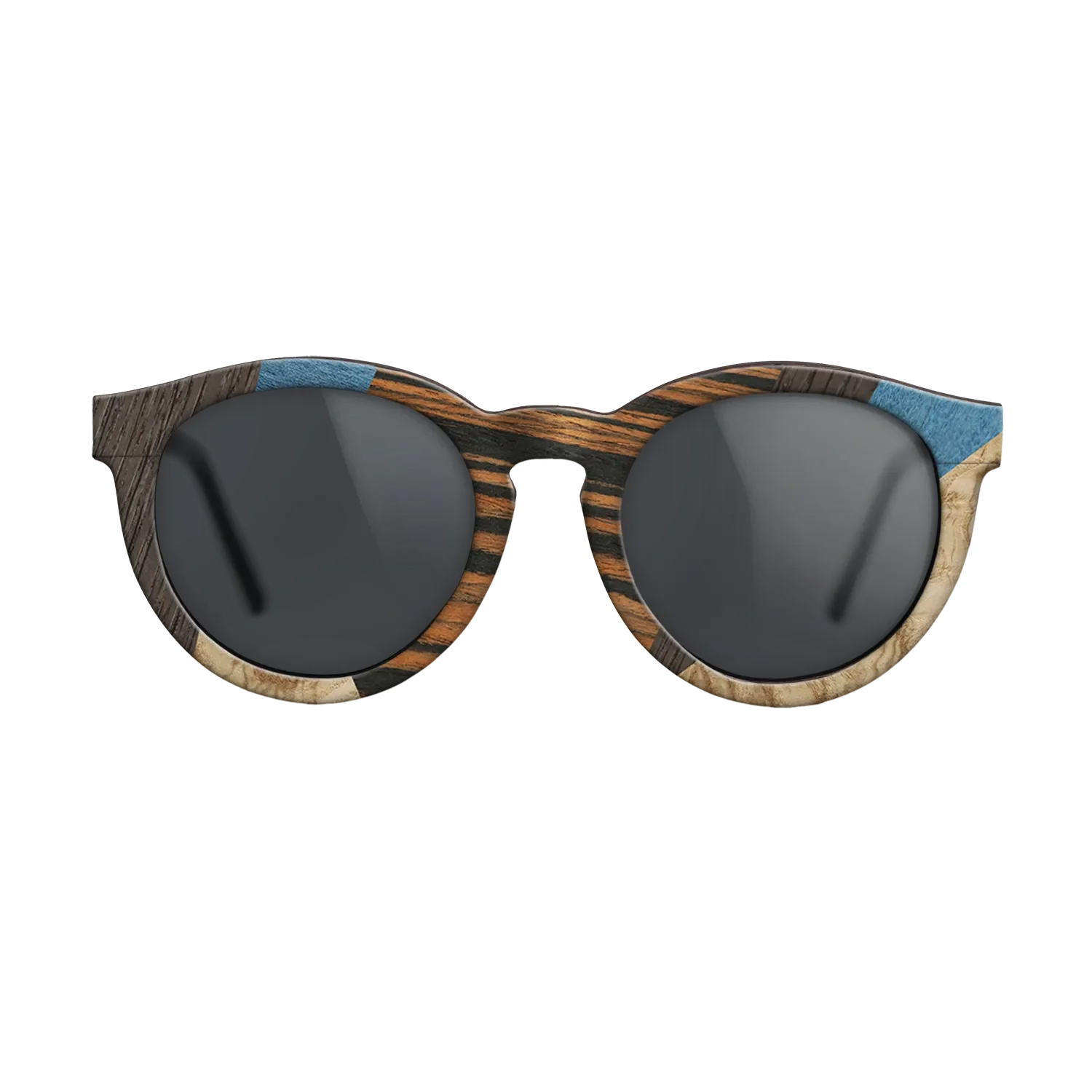 Fumed Oak,Poplar Dyed: Blue Denim,Poplar Dyed: Grey,Italian Ebony,Olive Burl: Mosaic - The Rebel - Round - 699 - SIRIS wood optic