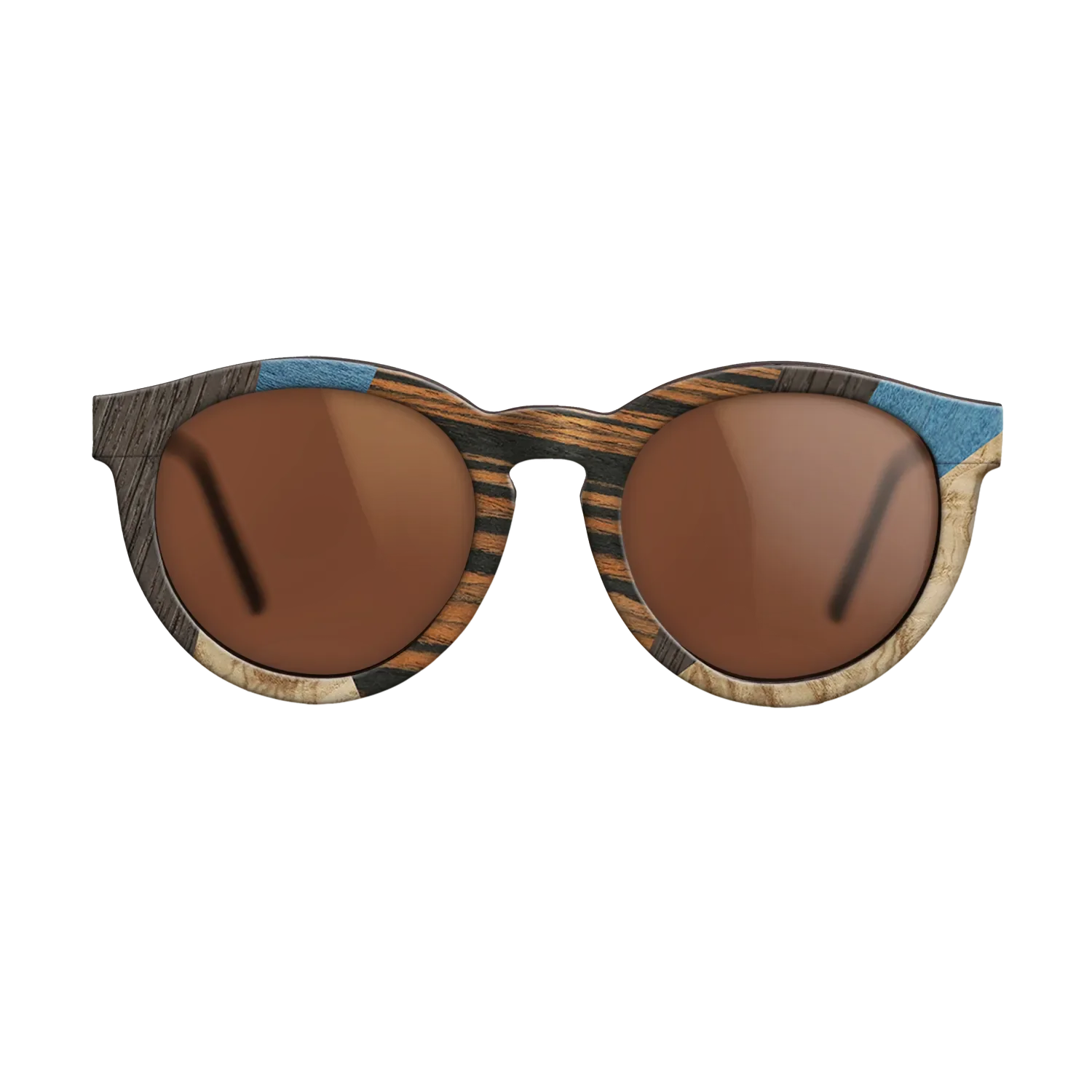 Fumed Oak,Poplar Dyed: Blue Denim,Poplar Dyed: Grey,Italian Ebony,Olive Burl: Mosaic - The Rebel - Round - 699 - SIRIS wood optic