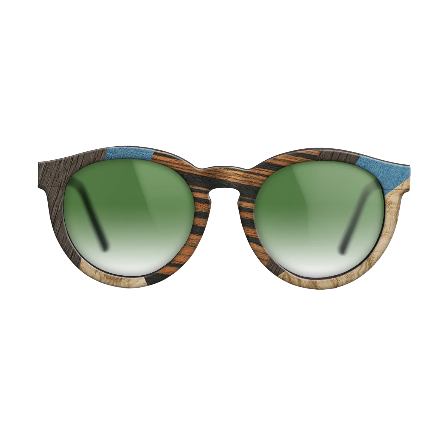 Fumed Oak,Poplar Dyed: Blue Denim,Poplar Dyed: Grey,Italian Ebony,Olive Burl: Mosaic - The Rebel - Round - 699 - SIRIS wood optic