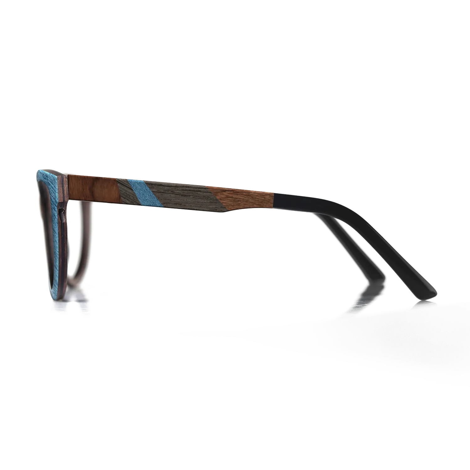 Fumed Oak,Poplar Dyed: Blue Denim,Ziricote Dark Quartered,Walnut Claro Light: Fractal - The Sage - Rectangle - SIRIS wood optic