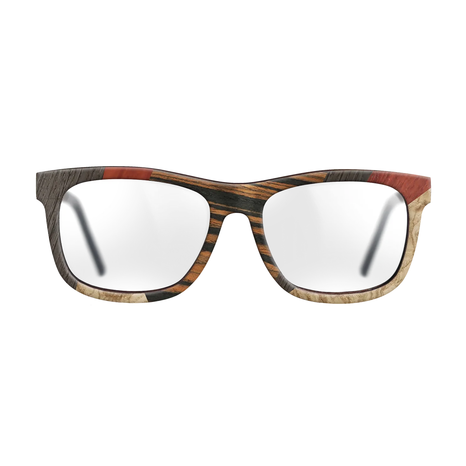 Fumed Oak,Poplar Dyed: Grey,Italian Ebony,Poplar Dyed: Red,Olive Burl: Mosaic - The Hero - Square - 1014 - SIRIS wood optic