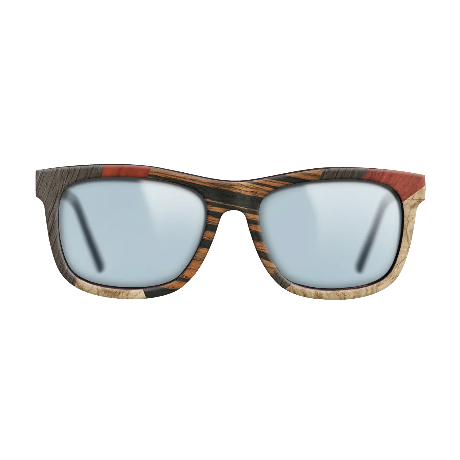 Fumed Oak,Poplar Dyed: Grey,Italian Ebony,Poplar Dyed: Red,Olive Burl: Mosaic - The Hero - Square - 1014 - SIRIS wood optic