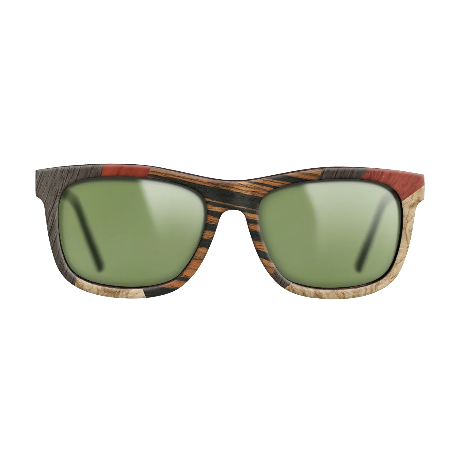 Fumed Oak,Poplar Dyed: Grey,Italian Ebony,Poplar Dyed: Red,Olive Burl: Mosaic - The Hero - Square - 1014 - SIRIS wood optic