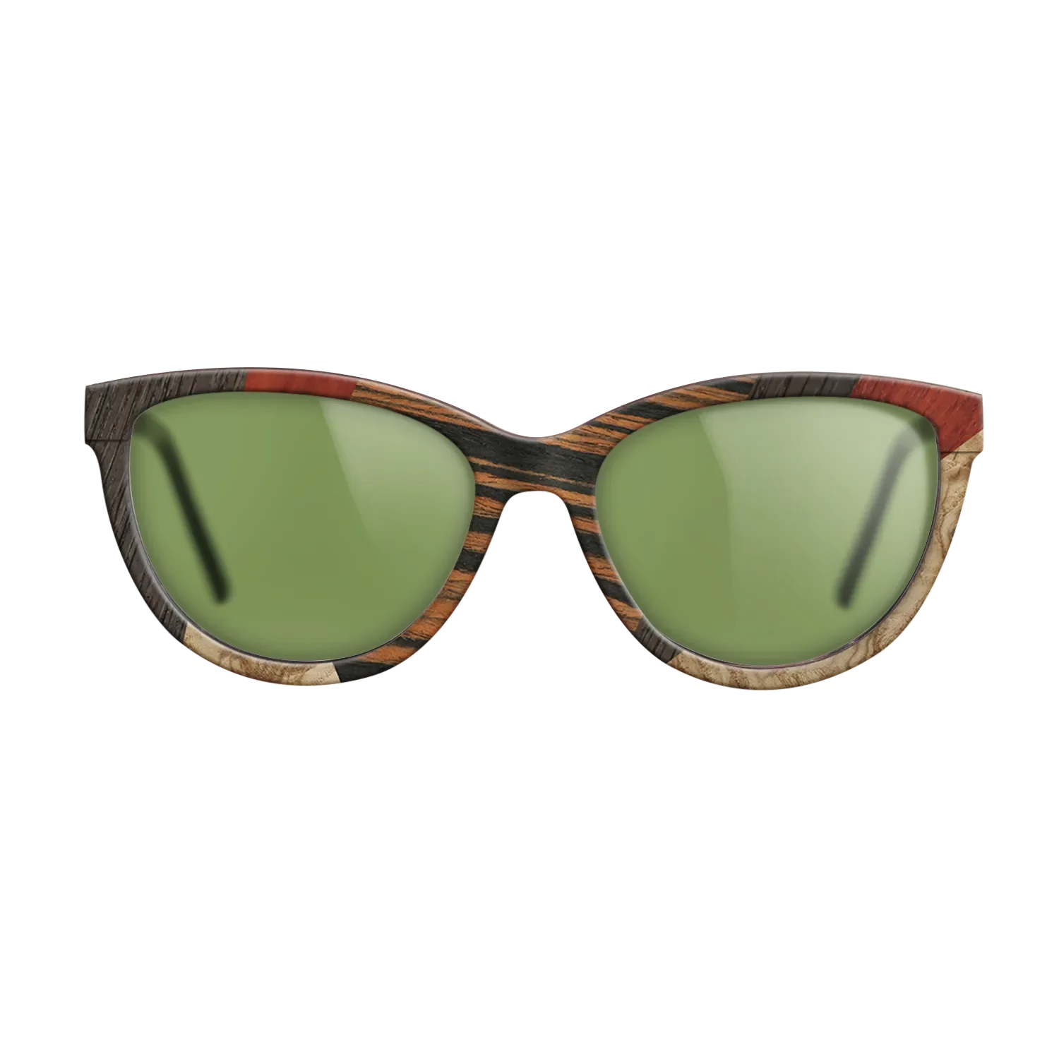 Fumed Oak,Poplar Dyed: Grey,Italian Ebony,Poplar Dyed: Red,Olive Burl: Mosaic - The Maiden - Cat - 1014 - SIRIS wood optic