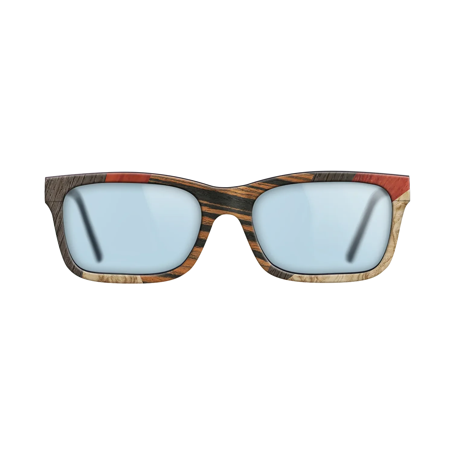 Fumed Oak,Poplar Dyed: Grey,Italian Ebony,Poplar Dyed: Red,Olive Burl: Mosaic - The Sage - Rectangle - 1014 - SIRIS wood optic