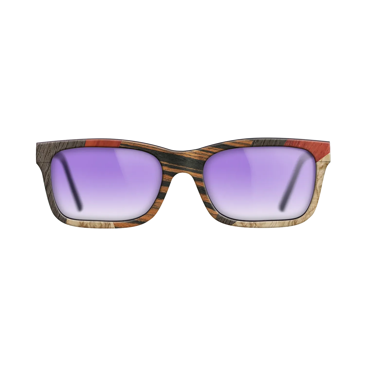 Fumed Oak,Poplar Dyed: Grey,Italian Ebony,Poplar Dyed: Red,Olive Burl: Mosaic - The Sage - Rectangle - 1014 - SIRIS wood optic