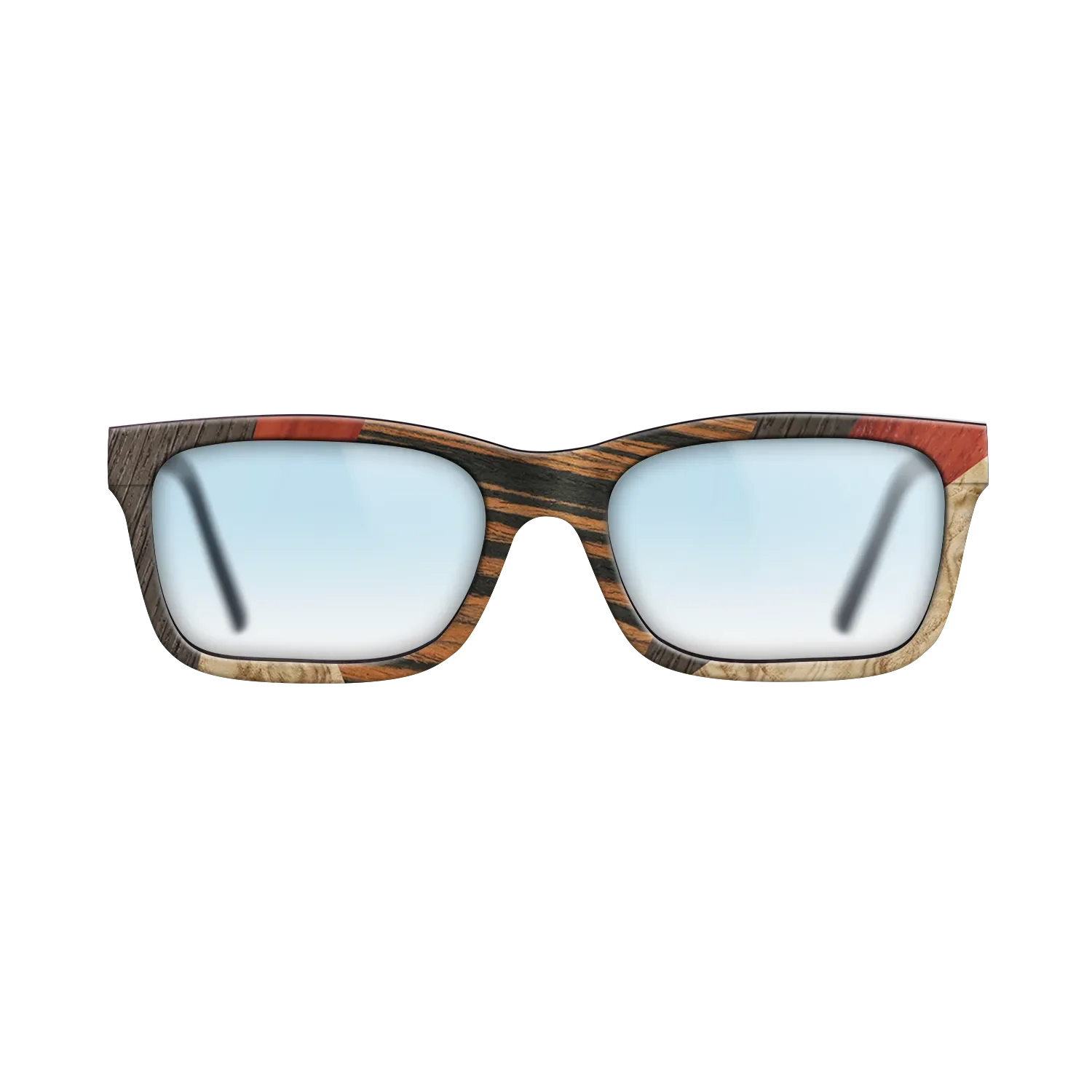 Fumed Oak,Poplar Dyed: Grey,Italian Ebony,Poplar Dyed: Red,Olive Burl: Mosaic - The Sage - Rectangle - 1014 - SIRIS wood optic