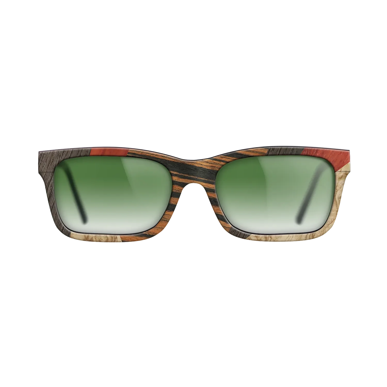 Fumed Oak,Poplar Dyed: Grey,Italian Ebony,Poplar Dyed: Red,Olive Burl: Mosaic - The Sage - Rectangle - 1014 - SIRIS wood optic