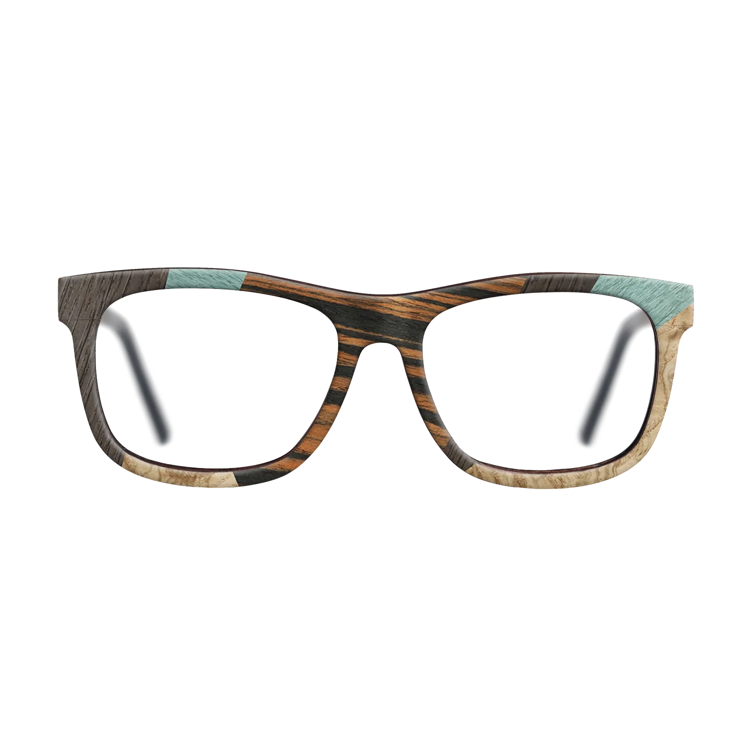 Fumed Oak,Poplar Dyed: Grey,Olive Burl,Italian Ebony,Poplar Dyed: Baby Blue: Mosaic - The Hero - Square - 1686 - SIRIS wood optic