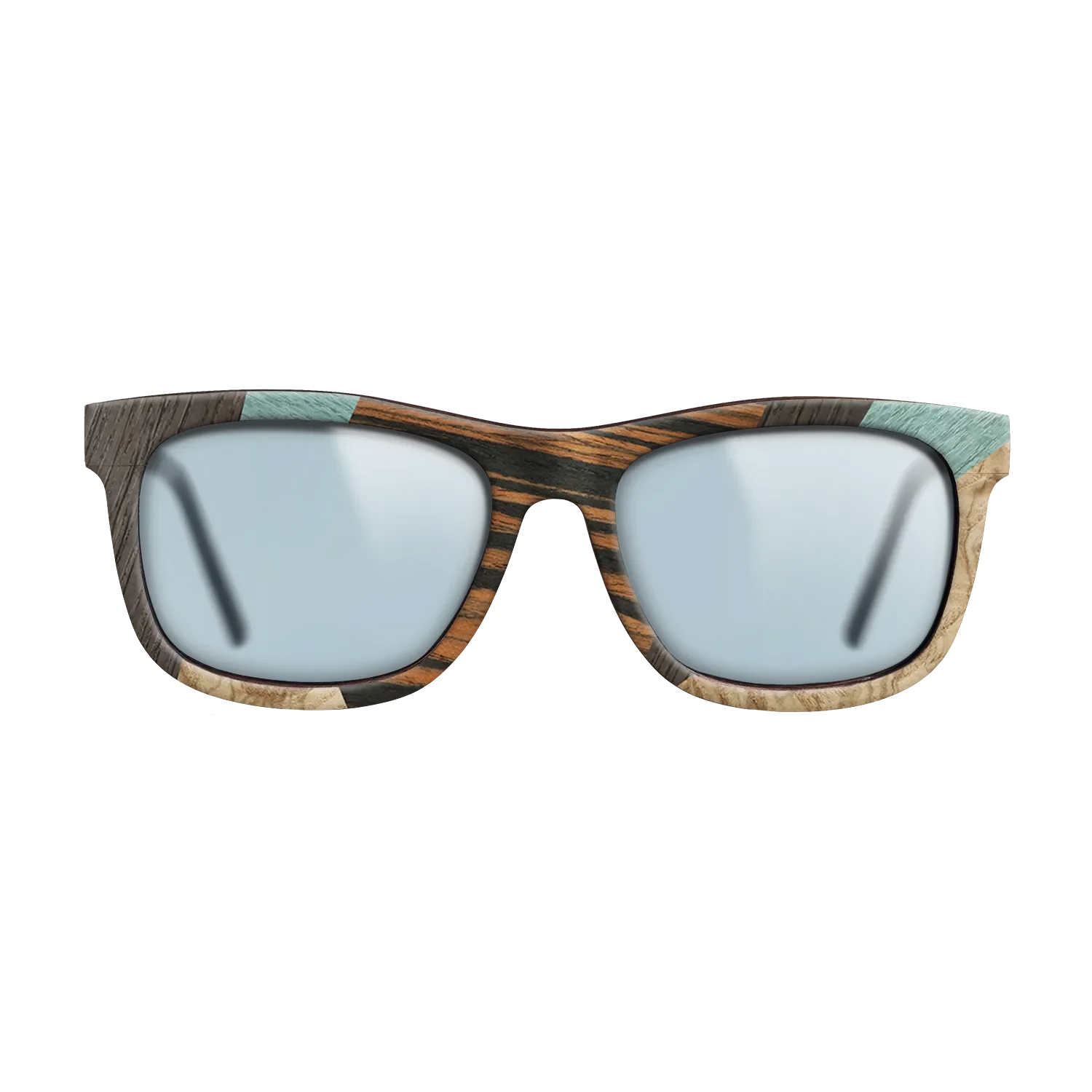 Fumed Oak,Poplar Dyed: Grey,Olive Burl,Italian Ebony,Poplar Dyed: Baby Blue: Mosaic - The Hero - Square - 1686 - SIRIS wood optic