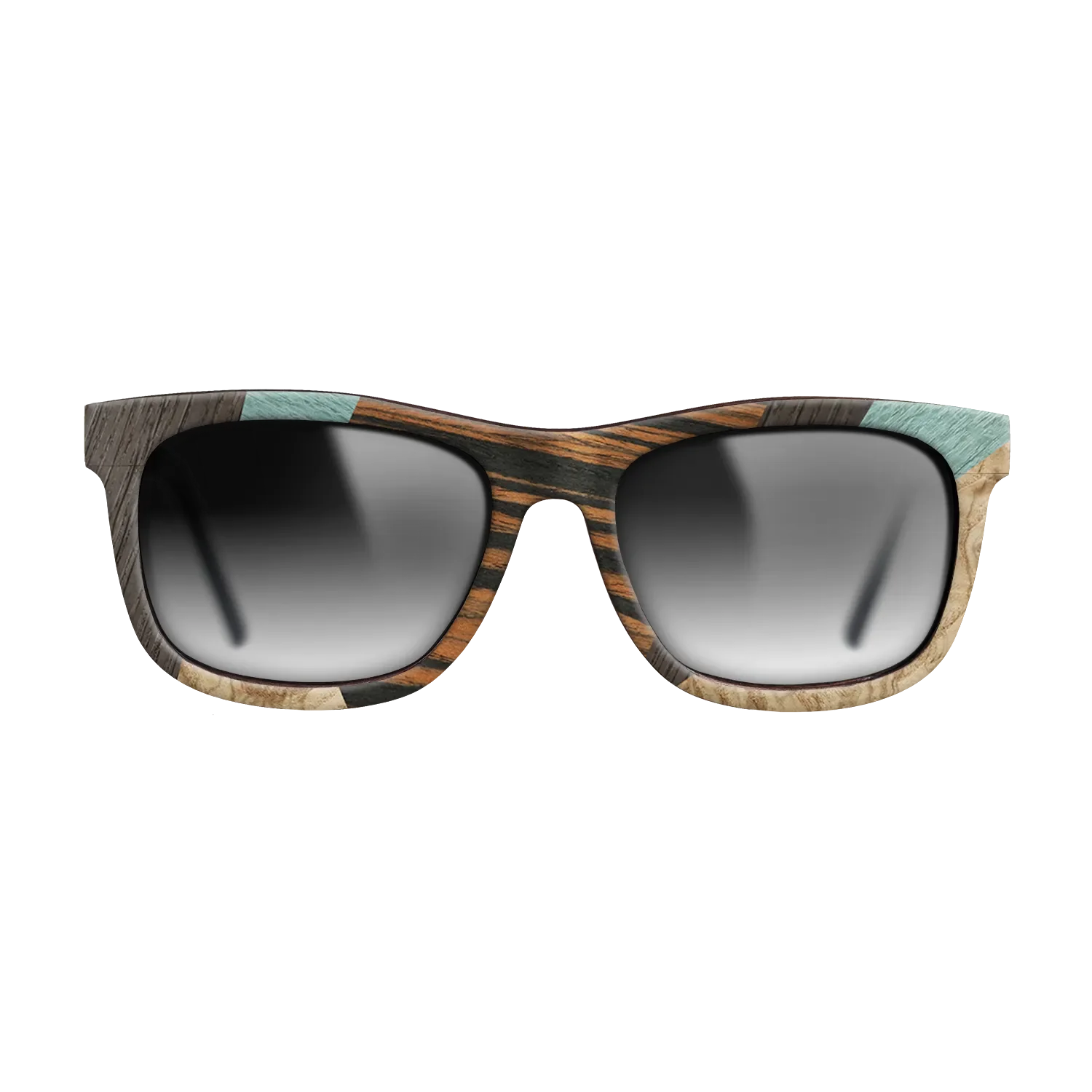 Fumed Oak,Poplar Dyed: Grey,Olive Burl,Italian Ebony,Poplar Dyed: Baby Blue: Mosaic - The Hero - Square - 1686 - SIRIS wood optic