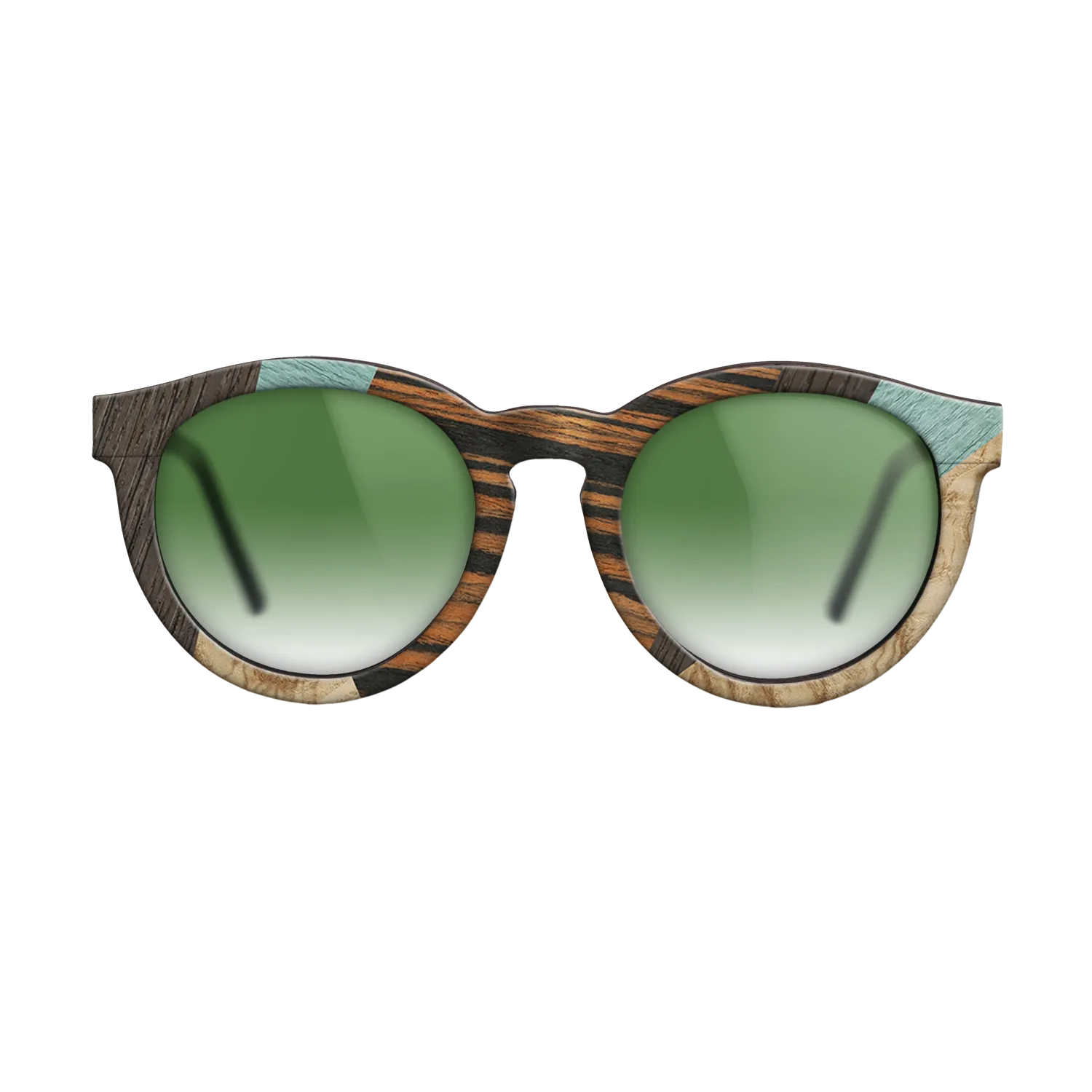 Fumed Oak,Poplar Dyed: Grey,Olive Burl,Italian Ebony,Poplar Dyed: Baby Blue: Mosaic - The Rebel - Round - 1686 - SIRIS wood optic