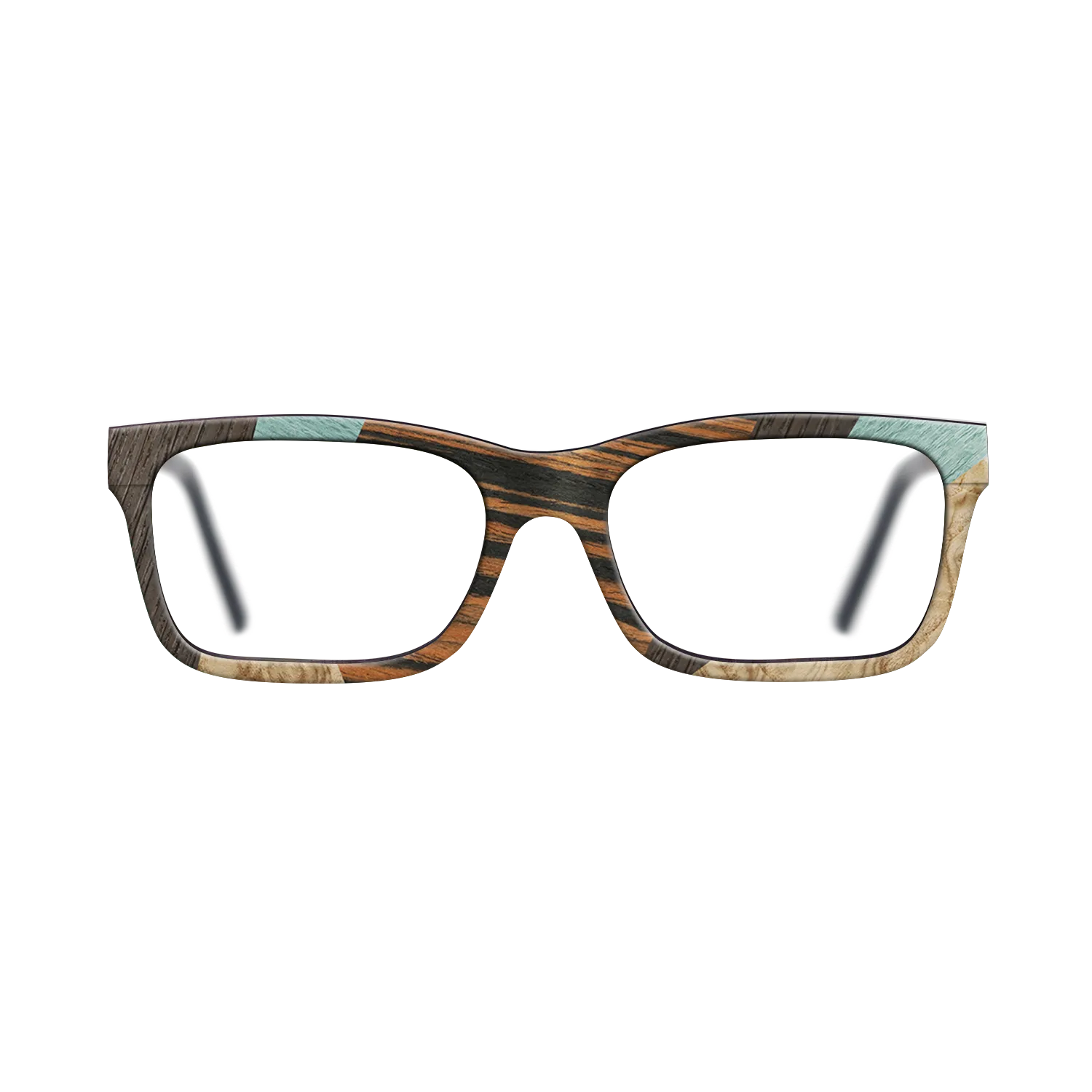 Fumed Oak,Poplar Dyed: Grey,Olive Burl,Italian Ebony,Poplar Dyed: Baby Blue: Mosaic - The Sage - Rectangle - 1686 - SIRIS wood optic